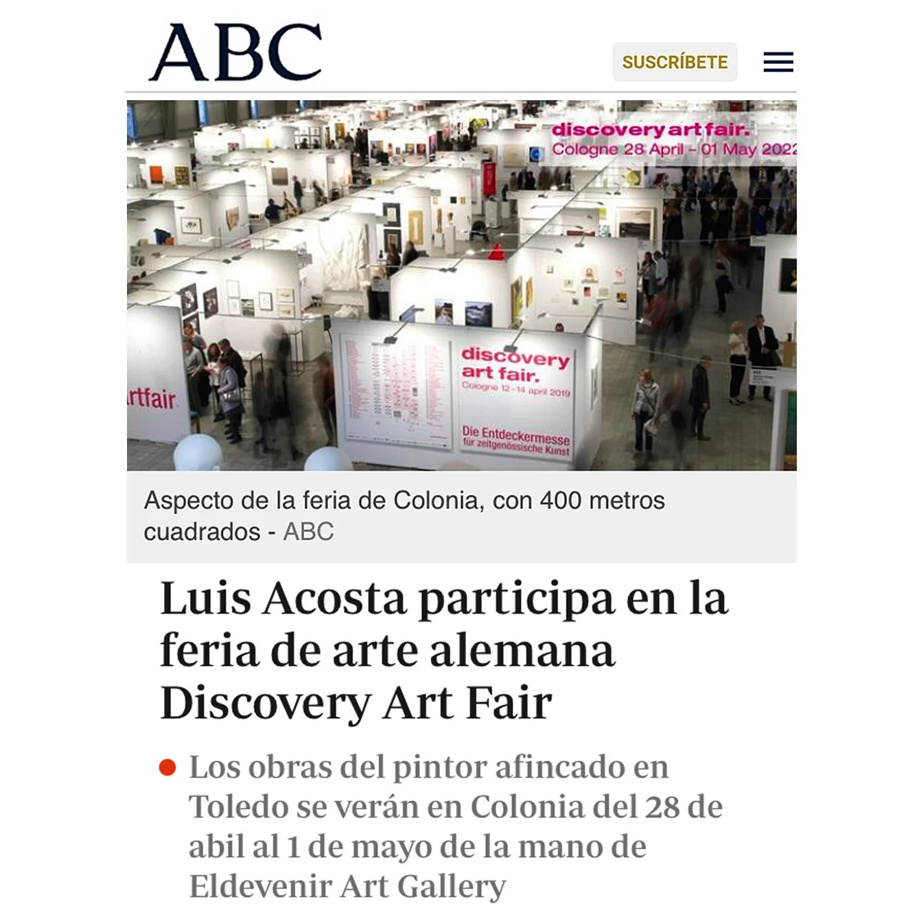 Eldevenir Art Gallery en Diario ABC