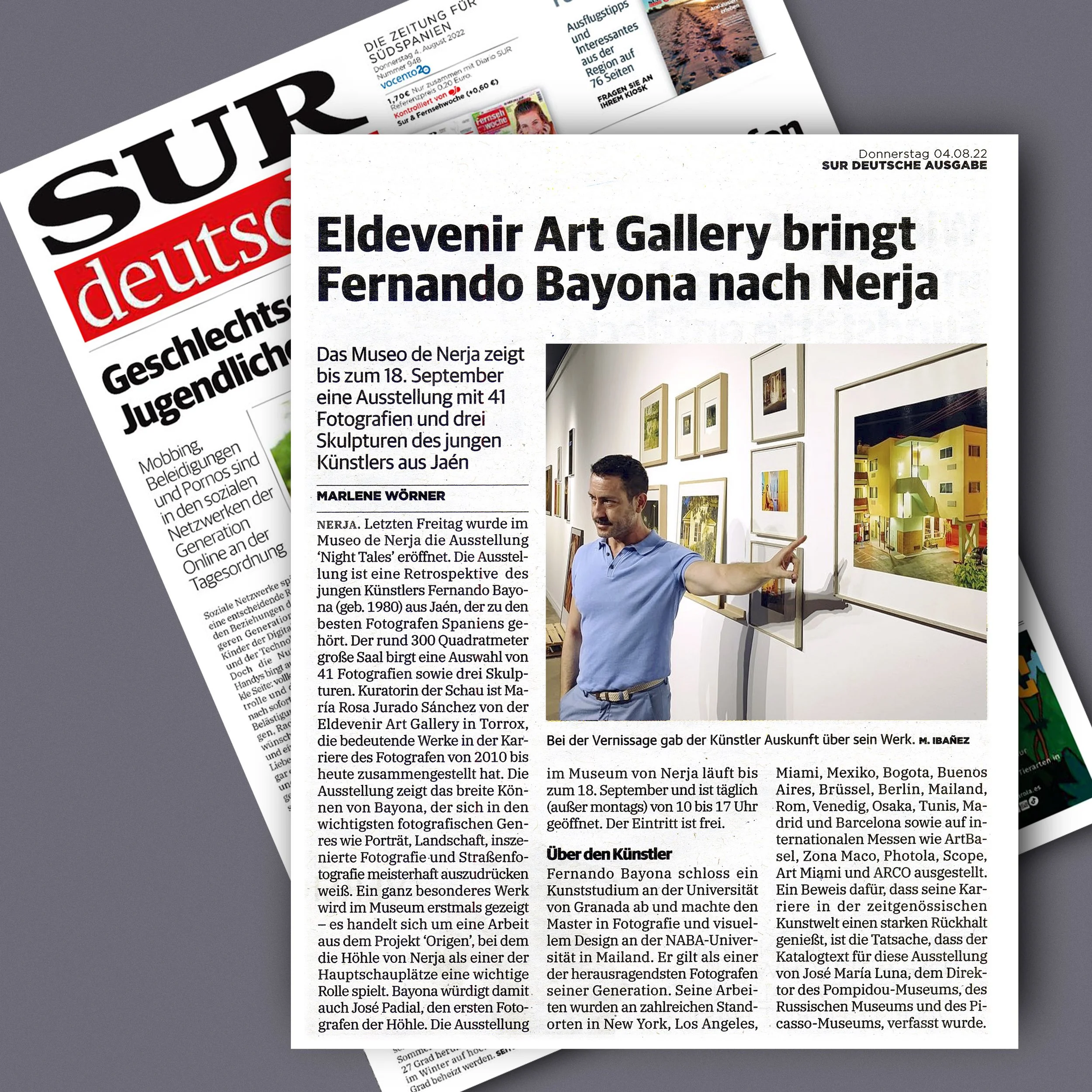 La exposición Night Tales de Fernando Bayona en el SUR Deutsche Ausgabe
