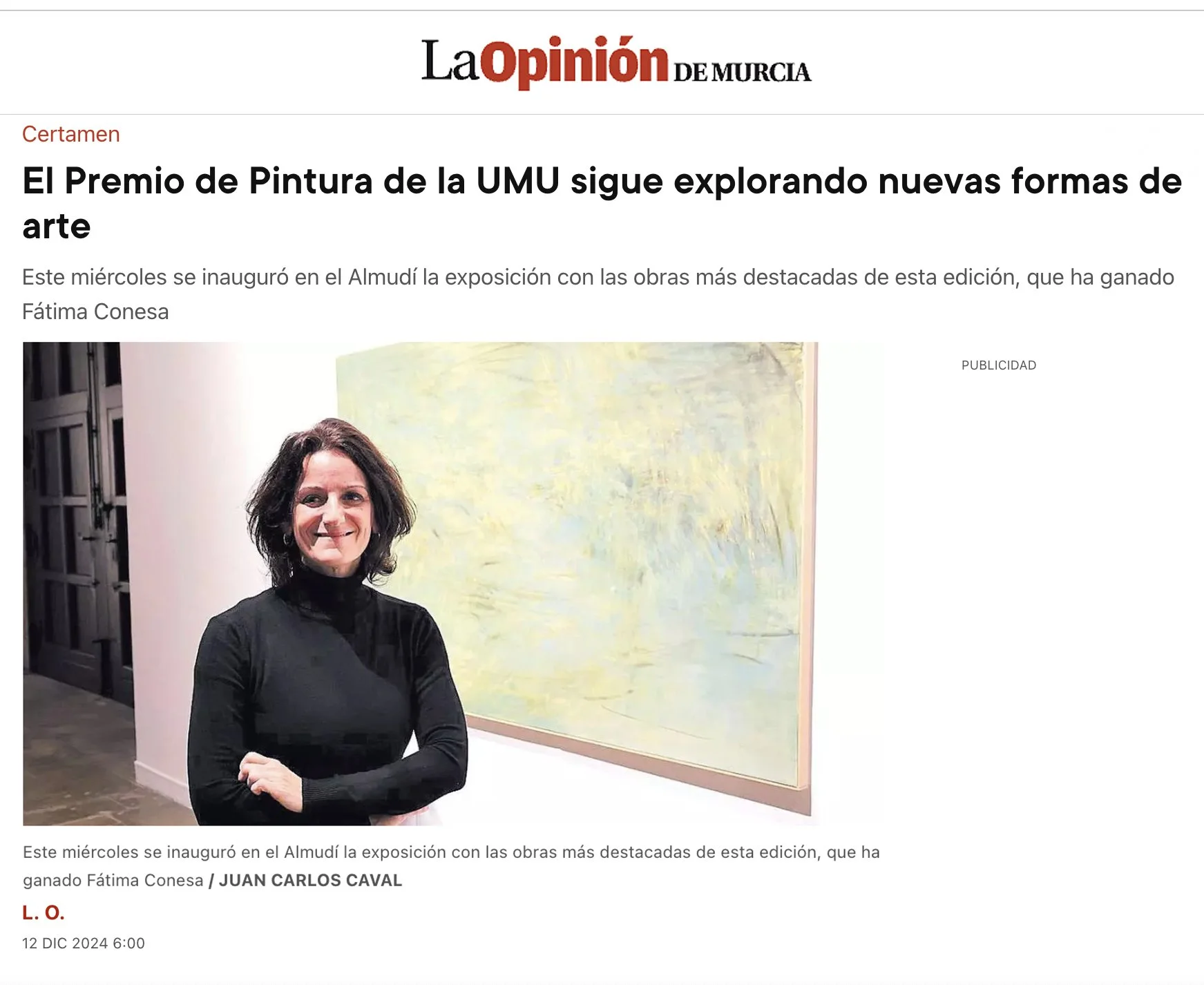Fátima Conesa en La Opinión de Murcia 