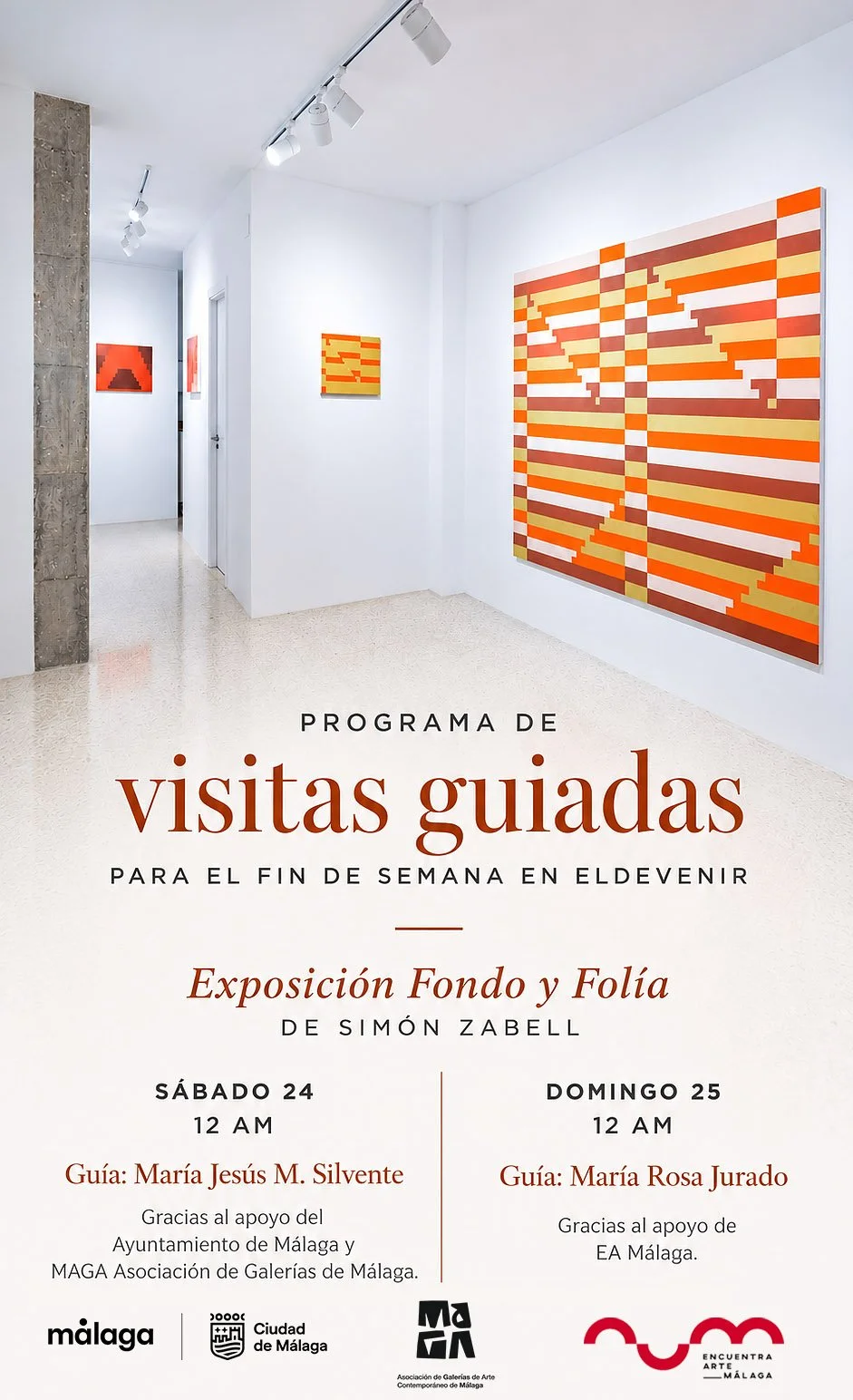 Próximas visitas guiadas a la exposición de Simon Zabell en Eldevenir Art Gallery, Torrox, Málaga, España
