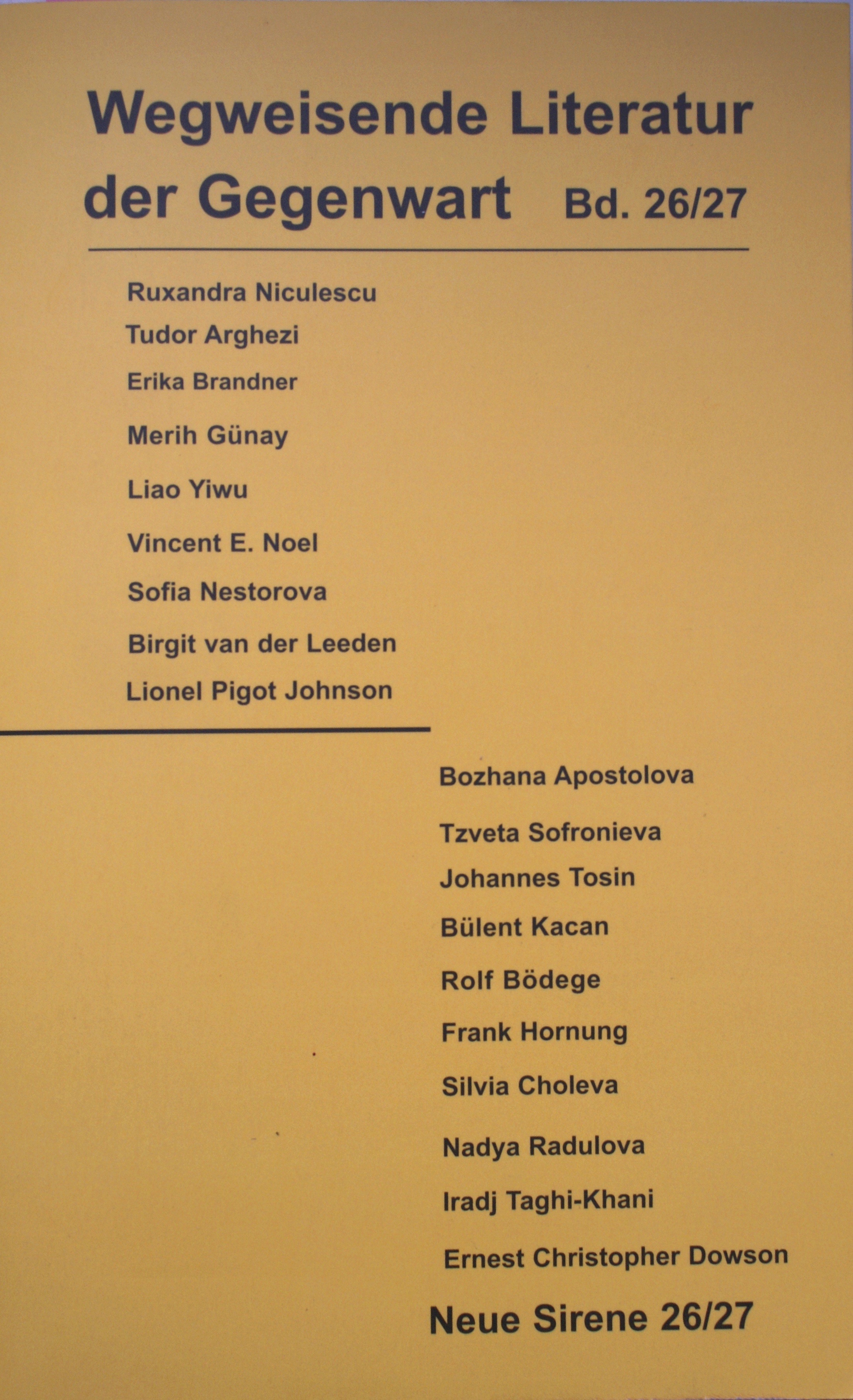 Neue Sirene Literaturzeitschrift