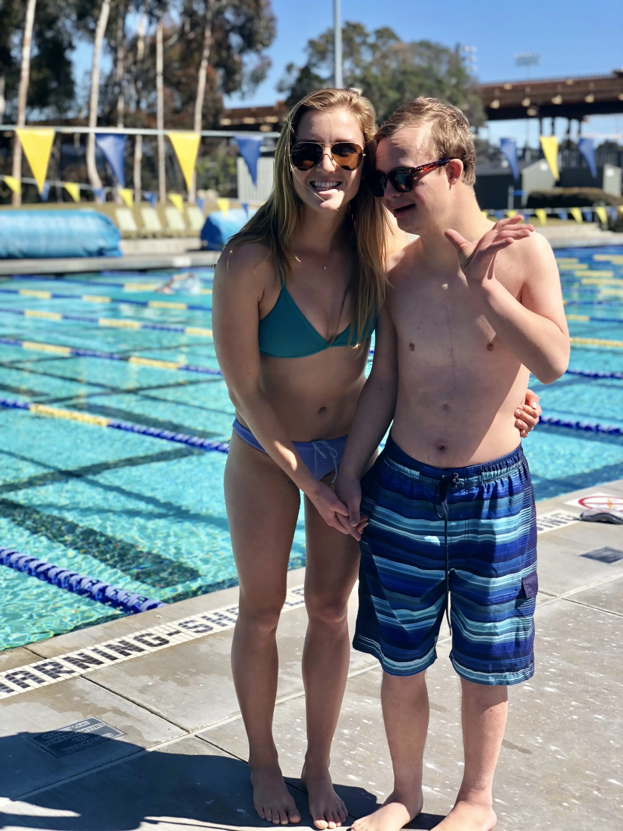 Michael loves to go swimming at the Canyonview Aquatic Center at UC San Diego. It's very calm, clean, and a beautiful facility with the best hot tub you can find. 