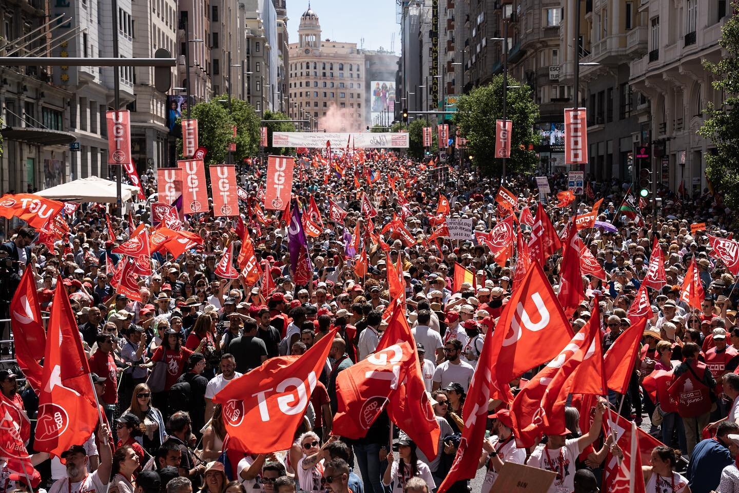 1 de mayo de 2023. Manifestaci&oacute;n por el d&iacute;a del trabajador. Cobertura para @gtresnews