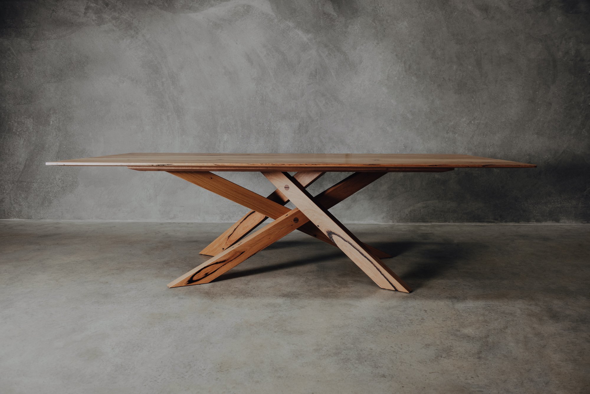 Adena - Cross Leg Bespoke Dining Table - Recycled Messmate Timber - 02.jpg