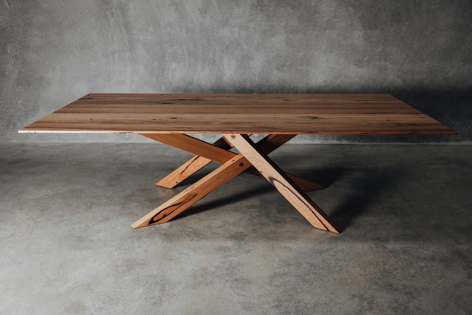 Adena - Cross Leg Bespoke Dining Table - Recycled Messmate Timber - 01.jpg