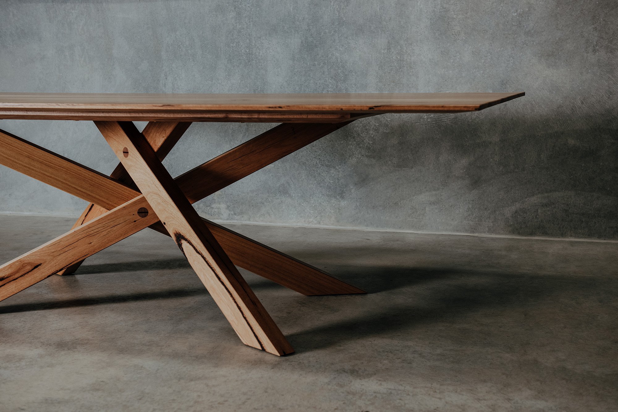 Adena - Cross Leg Bespoke Dining Table - Recycled Messmate Timber - 03.jpg