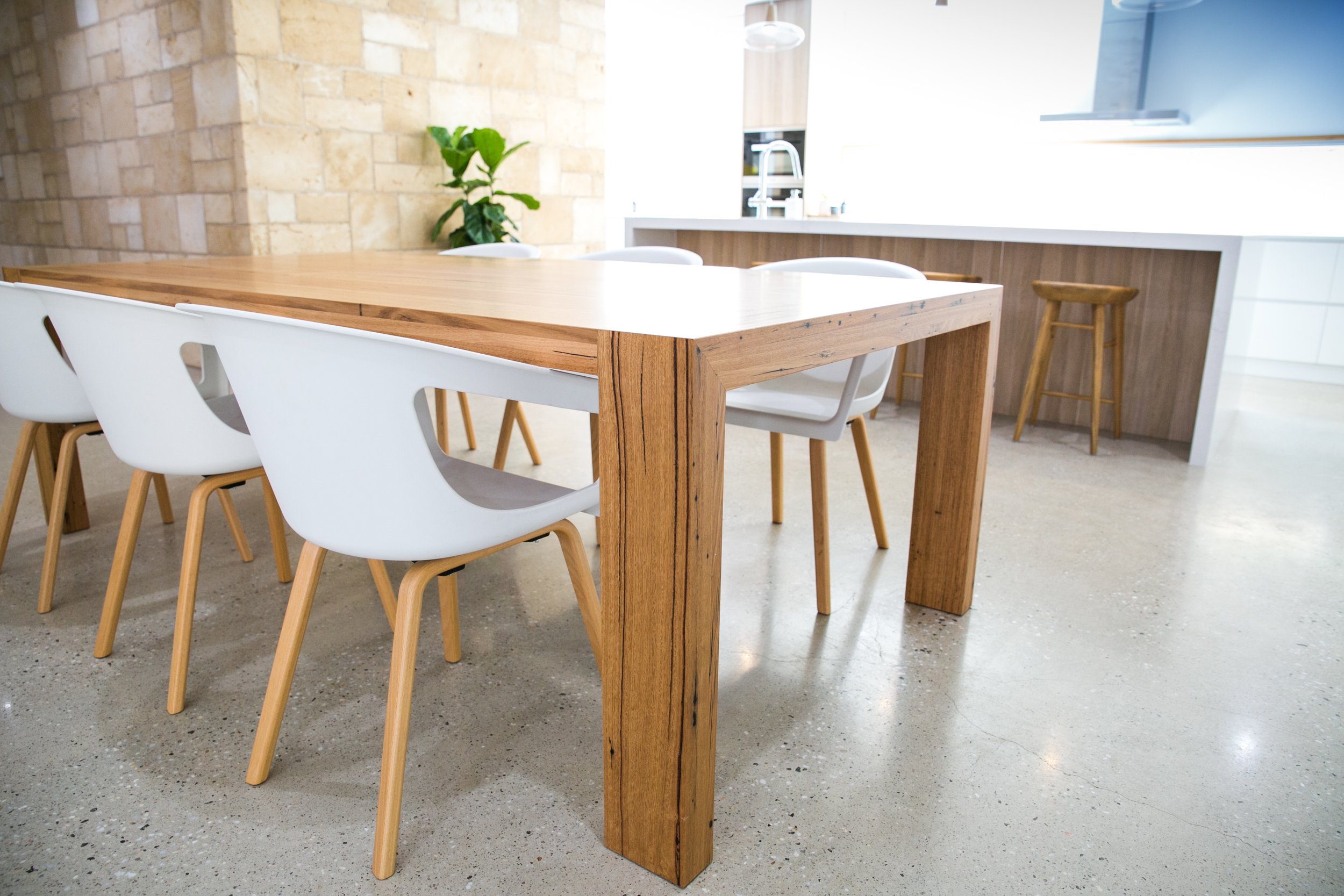 Kirsten - Bespoke Dining Table - Mitred Breadboard Legs - Recycled Messmate Timber - 02.jpg