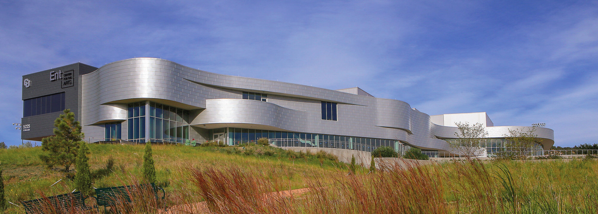 The New Ent Performing Arts Center at UCCS. A new architectural direction to highlight the arts. This breaks from the Campus Vernacular. (Se