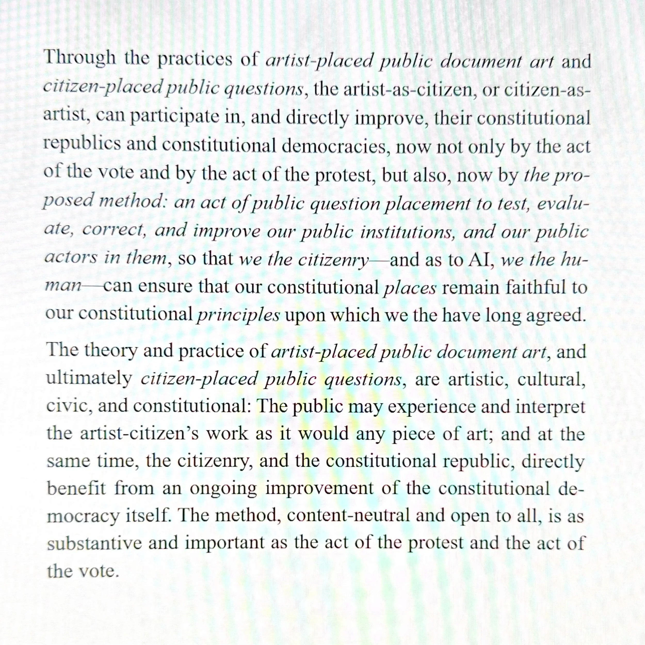  art theory  constitutional theory  contributing chapter author  art theory book pending late 2026 / early 2027     