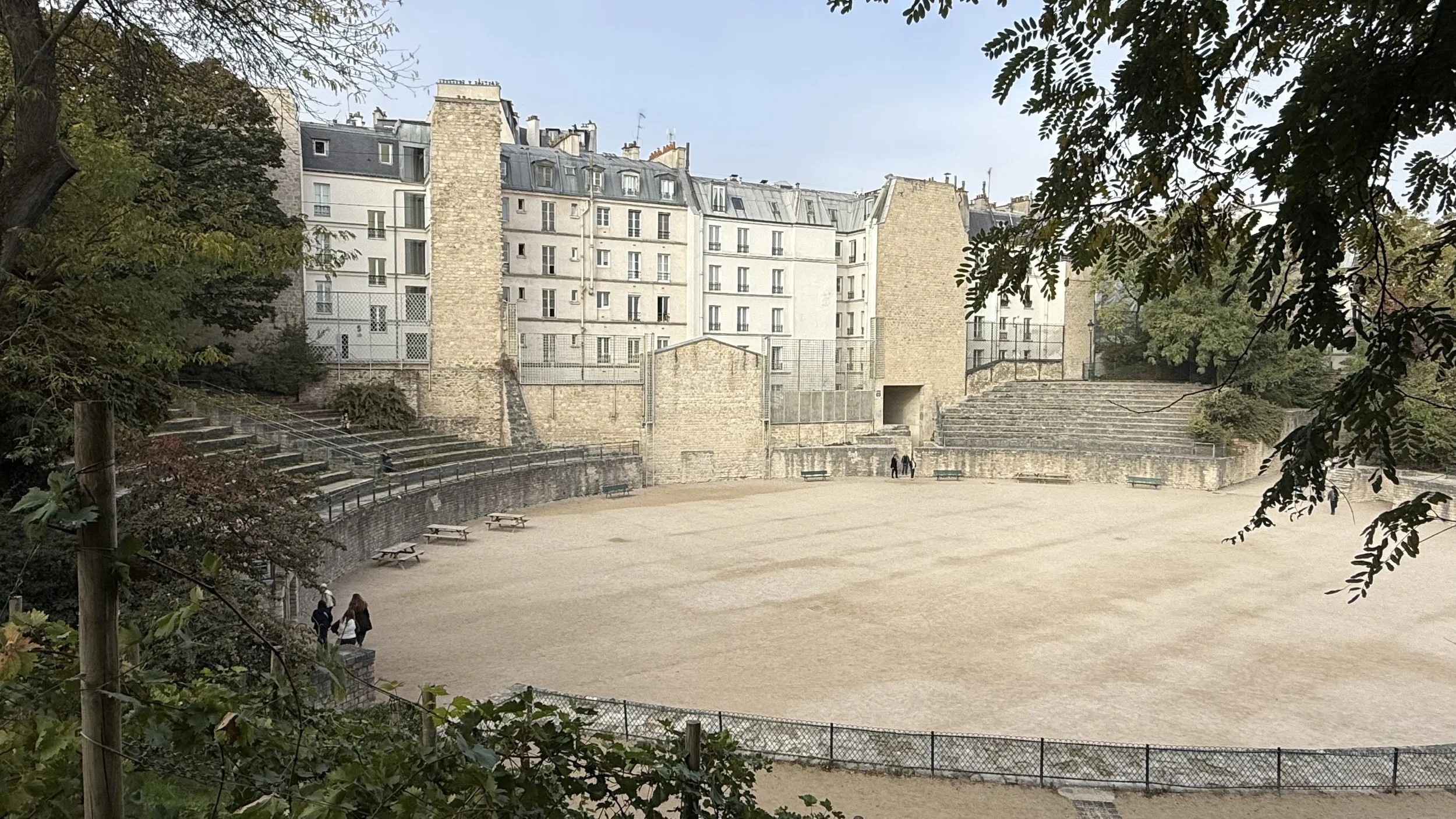  Arènes de Lutèce, an ancient Roman amphitheatre     the oldest structure in Paris   built first century AD&nbsp;  when Paris was called Lutetia  One millennia&nbsp;before Sainte Chapelle, a few photos before     