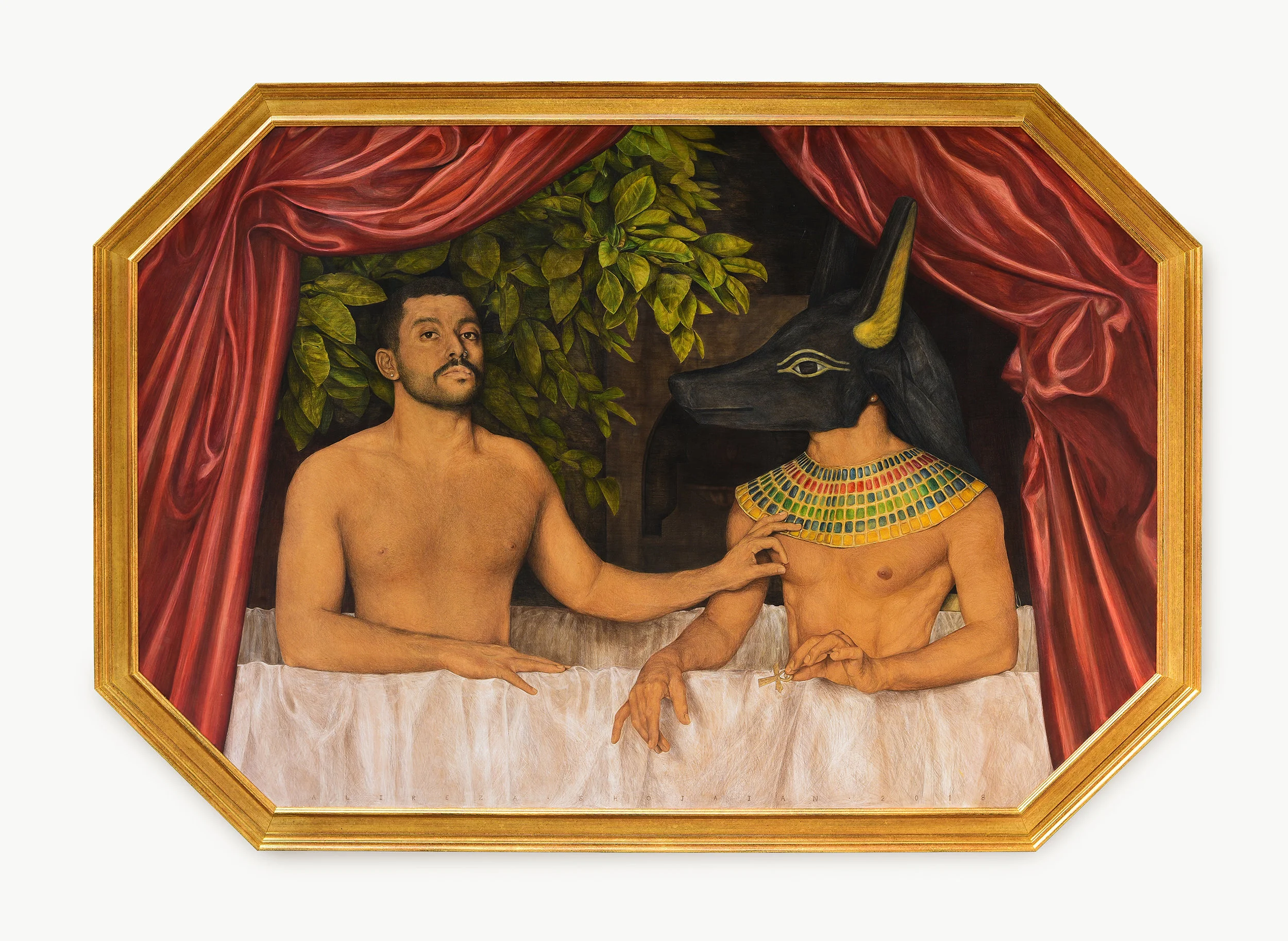 ‘Hamed Sinno et un de ses Frères’ Acrylic and Color Pencil on Wood Board. 150 x 220 cm.
