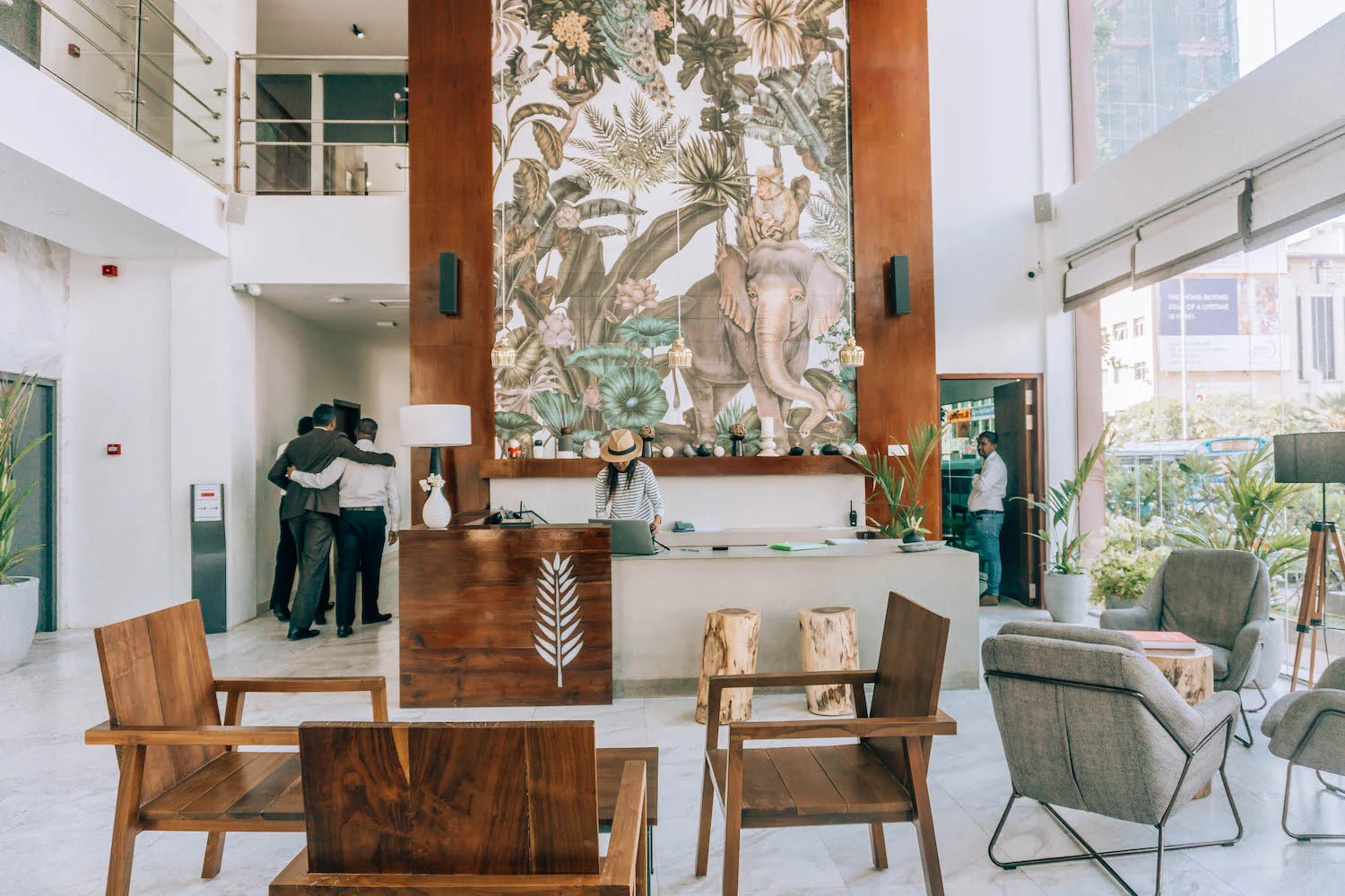 Cute lobby at the Wonder Hotel in Colombo