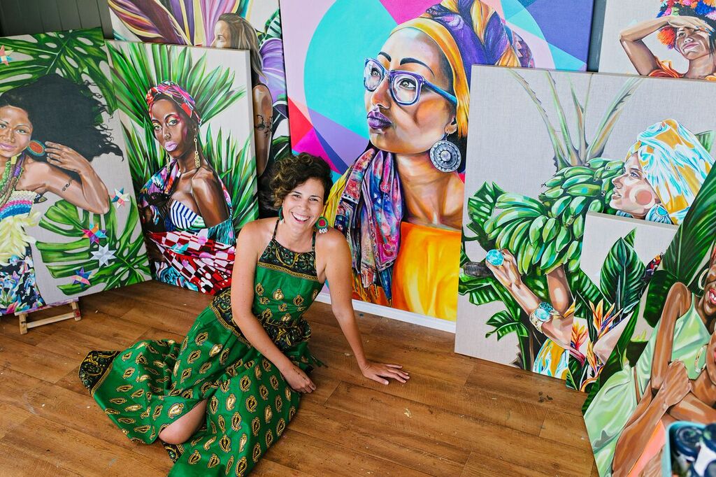 Tamara Armstrong pictured with pieces from her Women in Colour series
