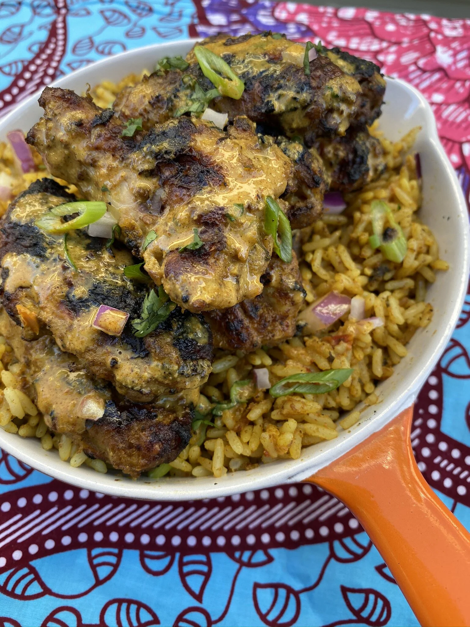 CURRY GRILLED CHICKEN WINGS & RICE