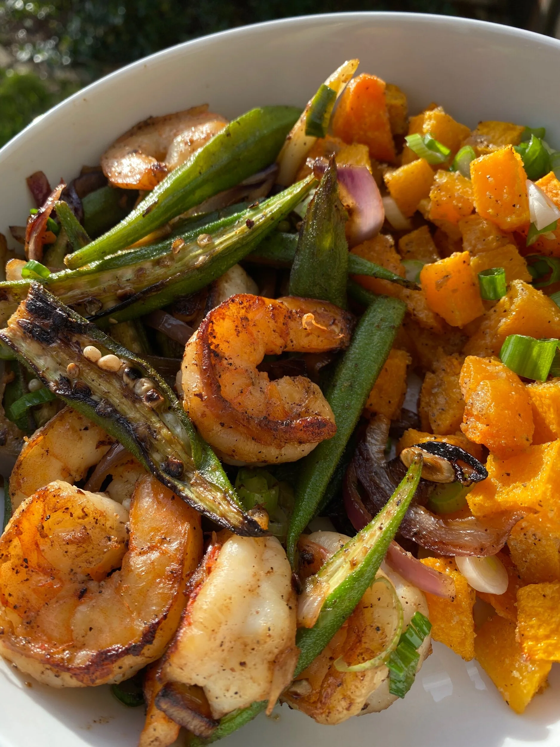 GULLAH OKRA & SHRIMP with ROASTED BUTTERNUT SQUASH