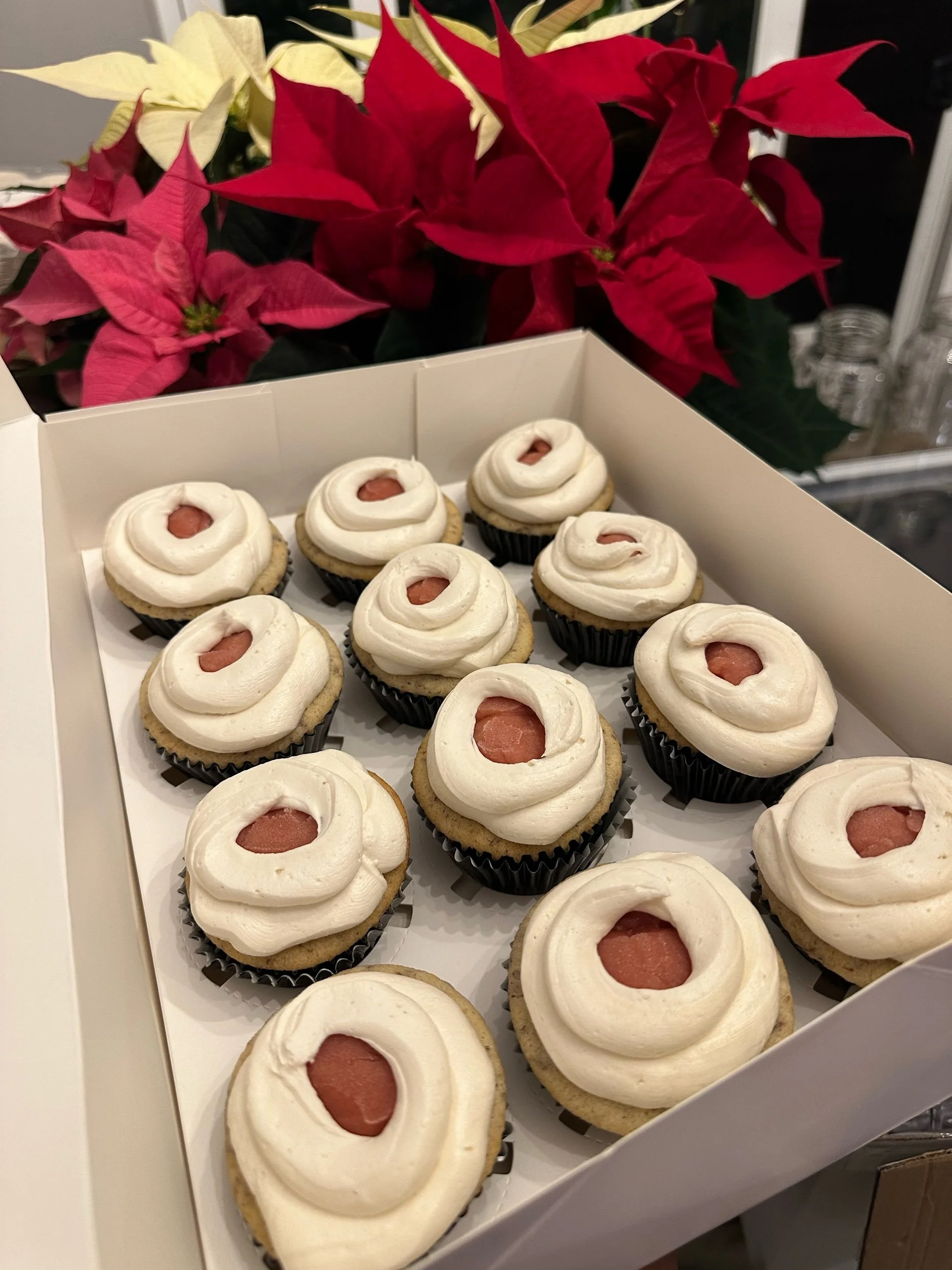 VANILLA BEAN COCONUT CUPCAKES with GUAVA CURD - Plant Based