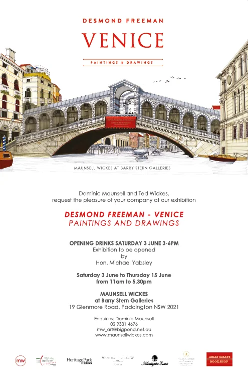 Venice Drawings exhibition @ Maunsell Wickes at Barry Stern Galleries in Paddington, Sydney