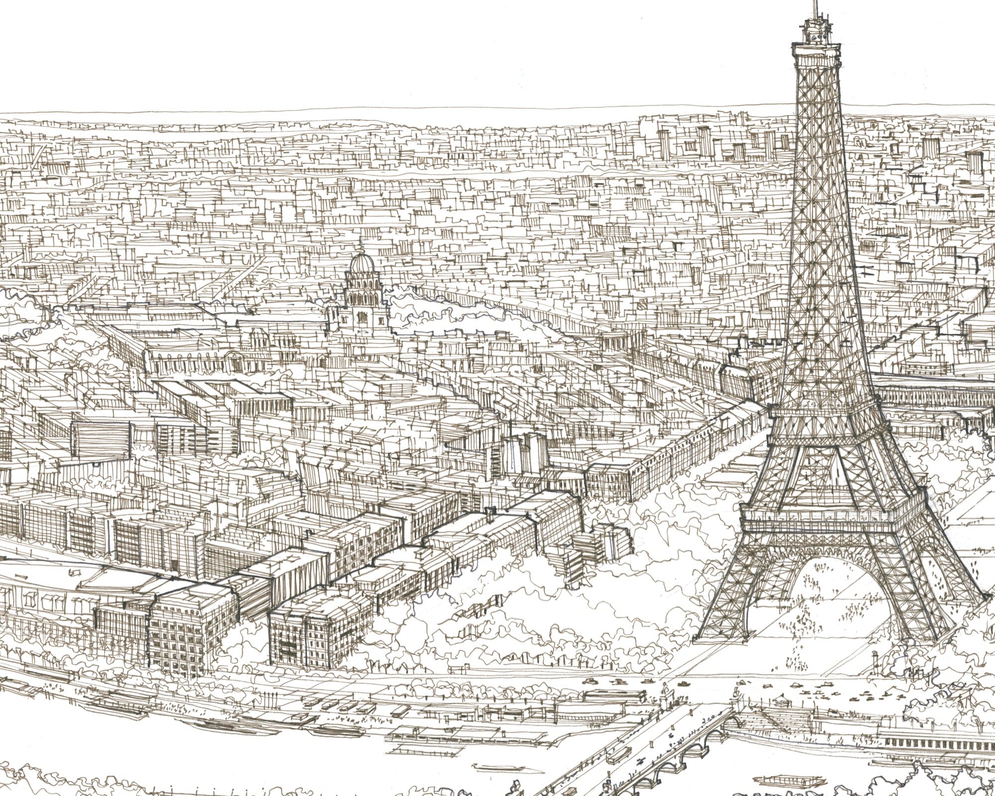Street in paris - sketch illustration - Stock Illustration [62197100] -  PIXTA