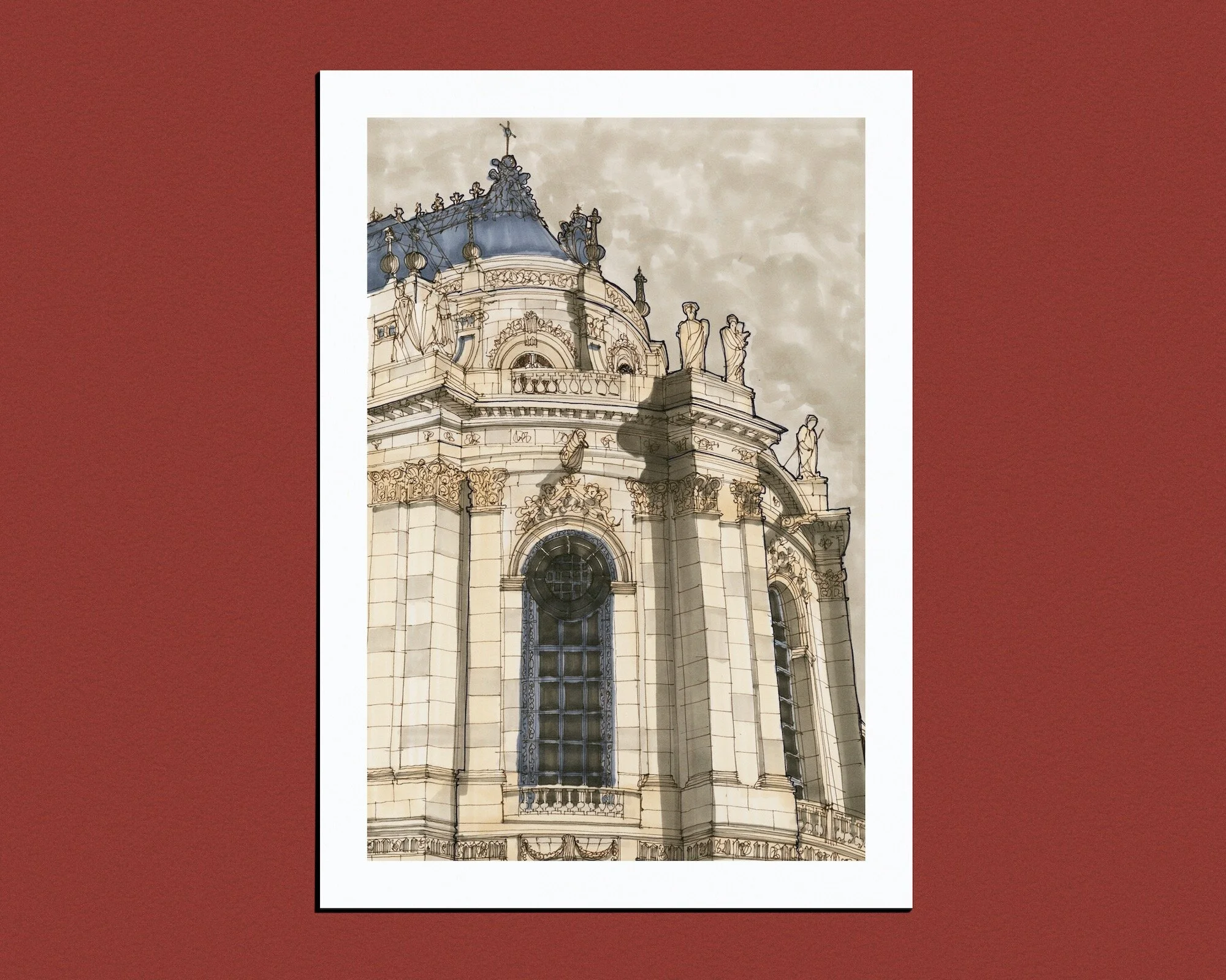 The Royal Chapel, Palace of Versailles, Sepia, Paris, Desmond Freeman, Digital Print, Home Decor