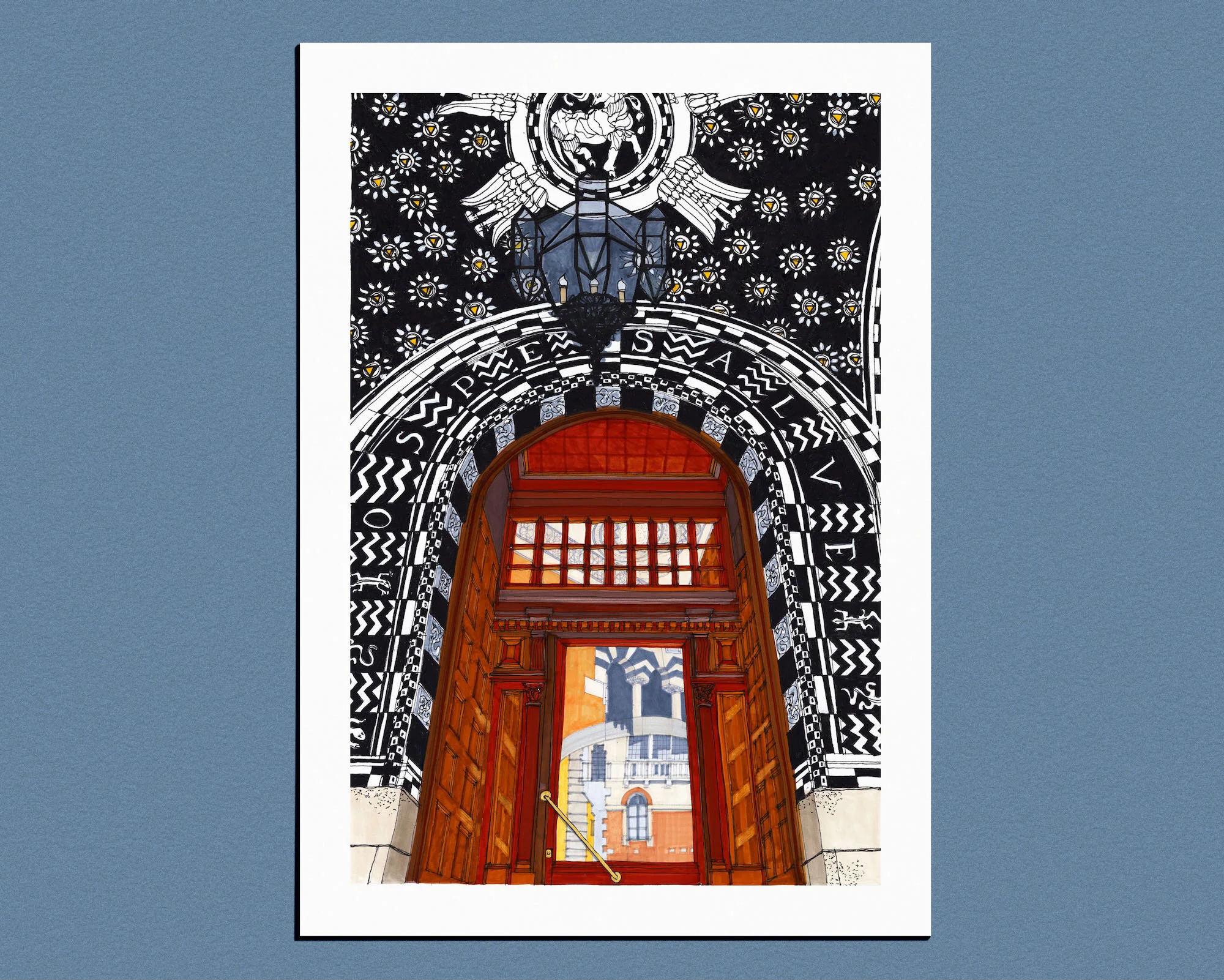 Reflections on a door, Quartiere Copedè, Rome