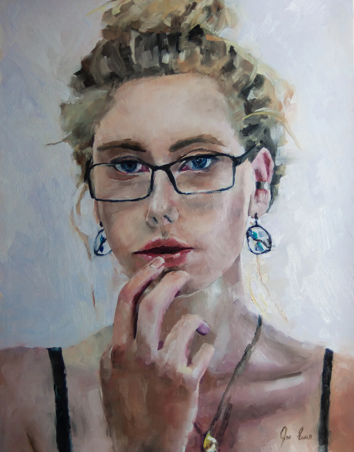 OIL PAINTING BY JOE ENNS TITLED “SKETCHBOOK PORTRAIT”.