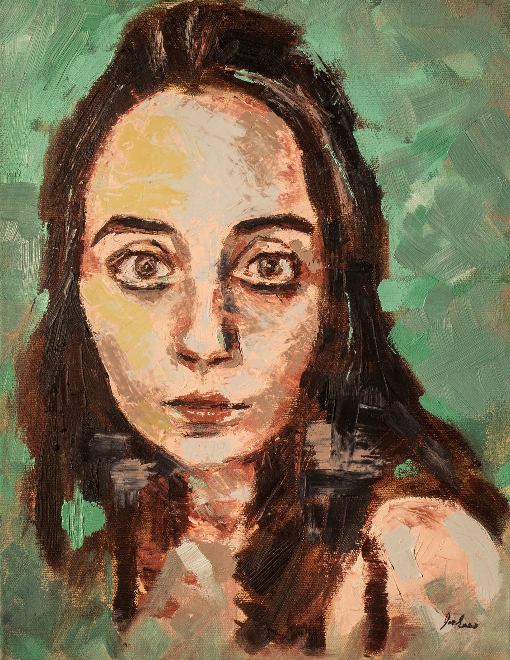 Emily S. Portrait - oil on canvas, 14 x 11 inches, SOLD