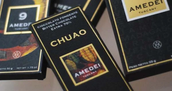 Amedei, founded in 1990, as a reaction to the industrialization of chocolate began producing high quality artisan chocolate. Today, viewed as one of the most luxurious chocolate brands. 