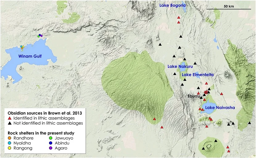 Obsidian sources in southwestern Kenya. From Frahm et al. 2017.