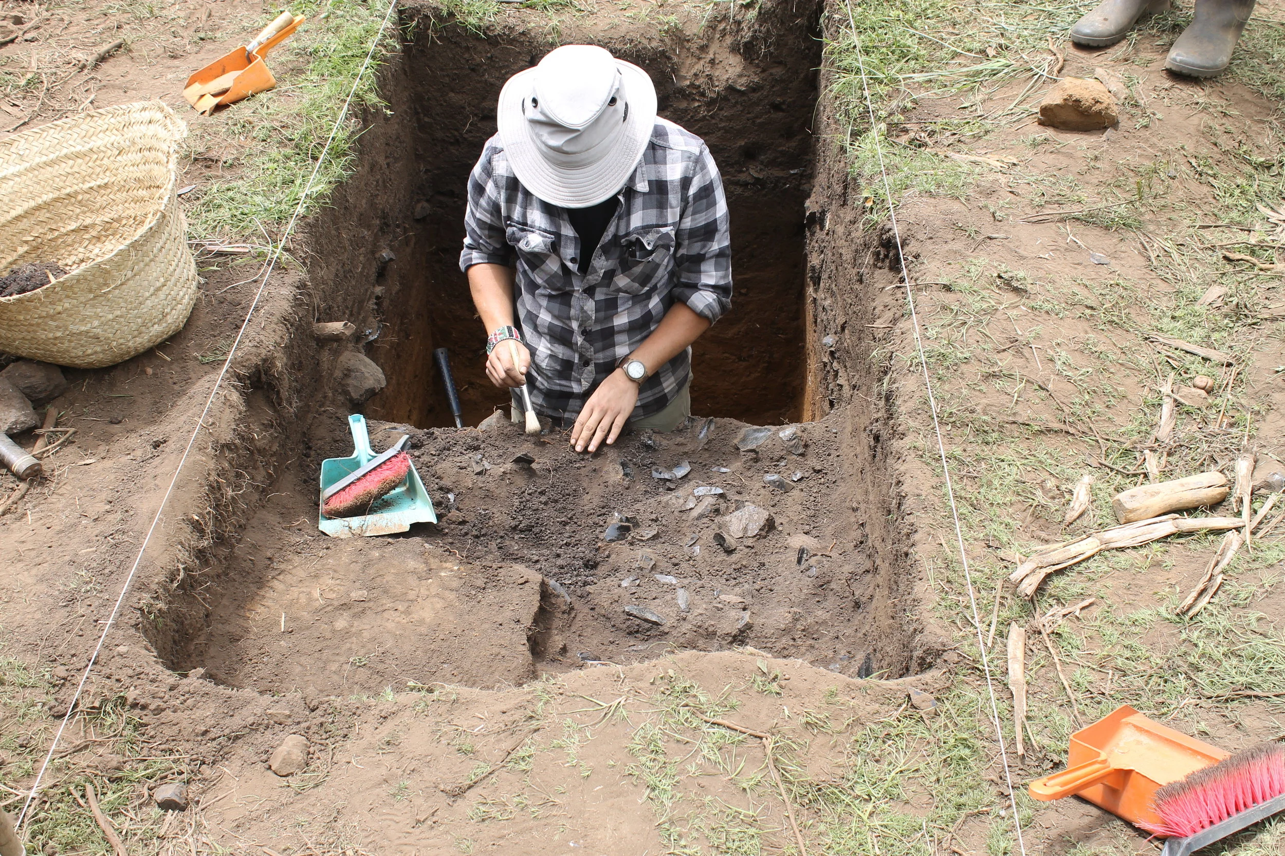 Excavating quarry deposits at the Elmenteitan Quarry Site, Mt Eburru