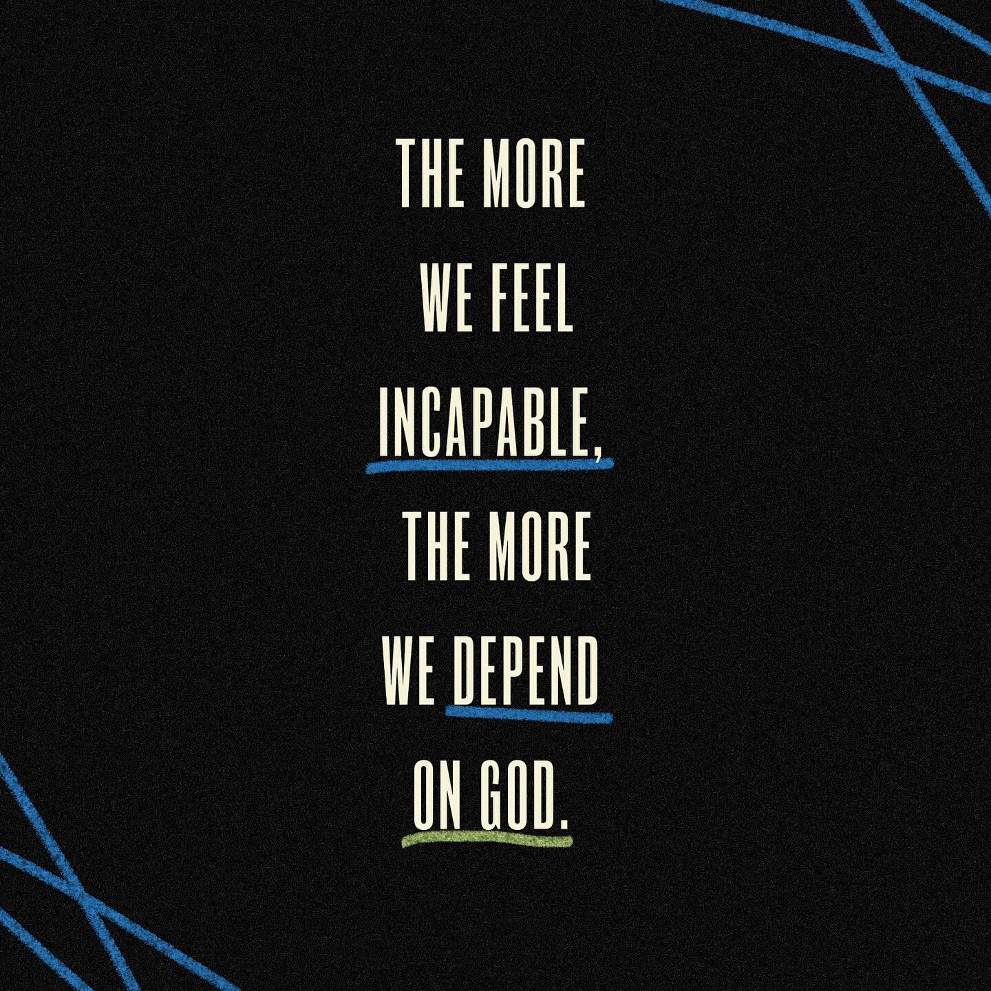 The more we feel incapable, the more we depend on God ~ Ps. Victor Faraknimella