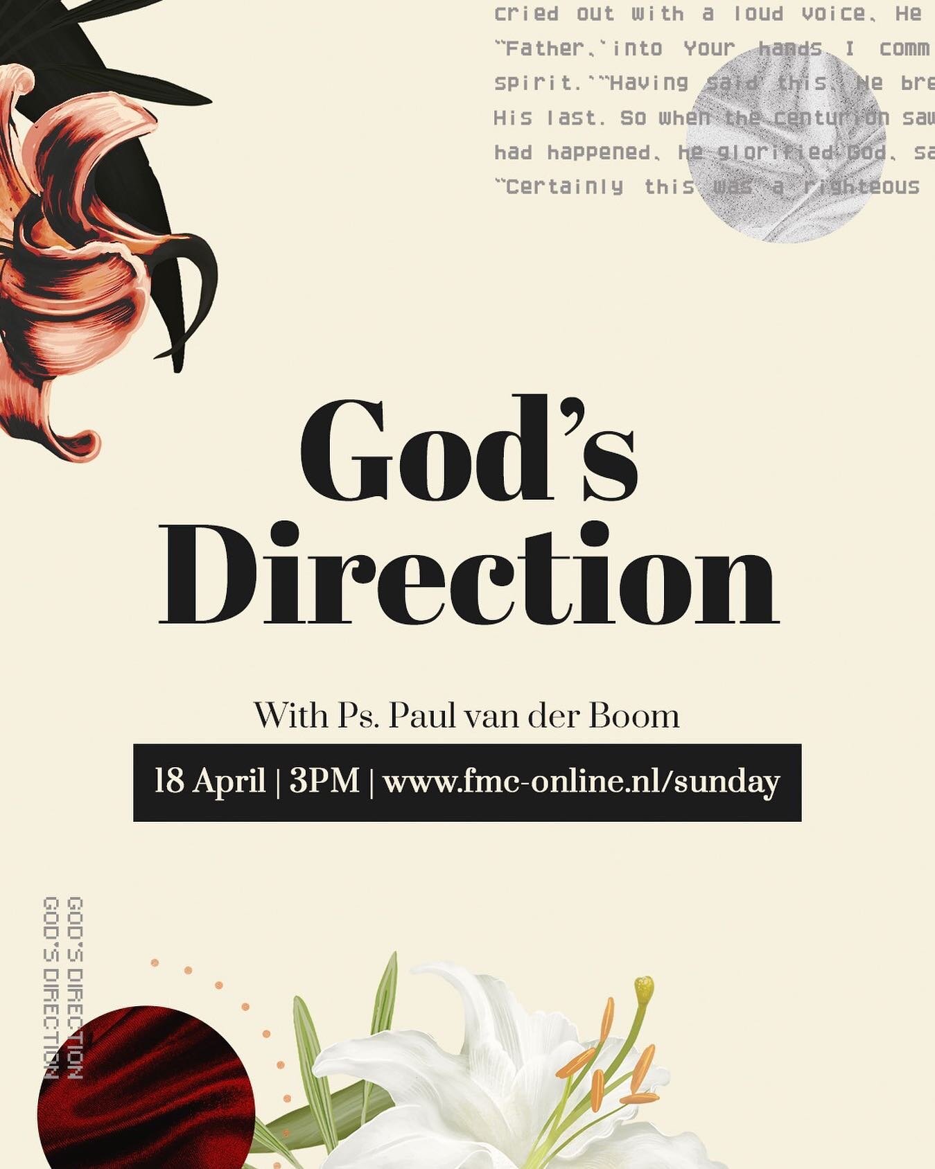GOD&rsquo;S DIRECTION
Join us today for a very special Digital gathering CELEBRATION! 
Ps. Paul van der Boom from Best Life Church in Utrecht will bless us with the Word 🔥
Don&rsquo;t miss out and tune at 3PM🙌🏼
&mdash;&mdash;
Link in bio &gt;&gt;