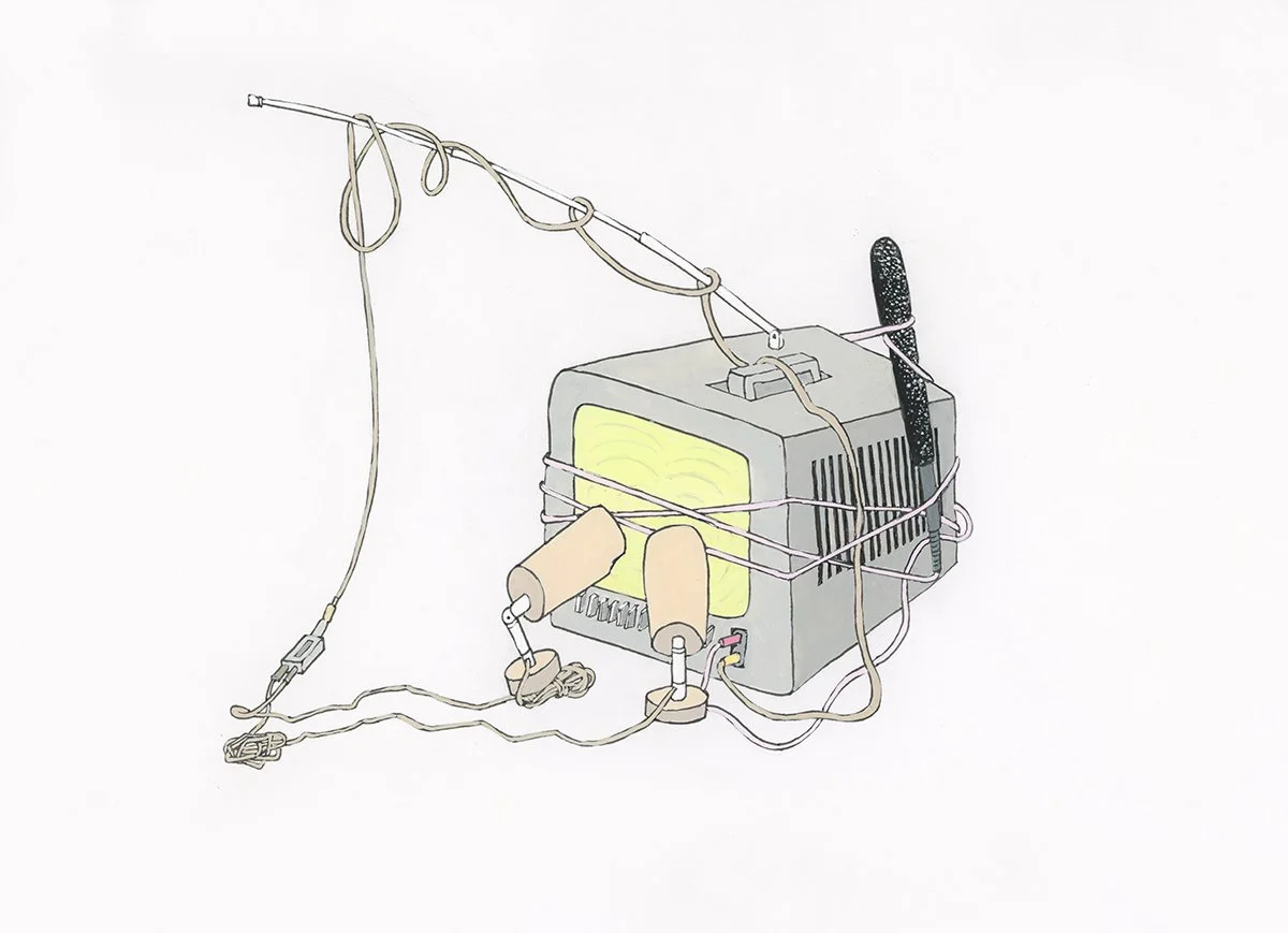 gouache and ink on paper