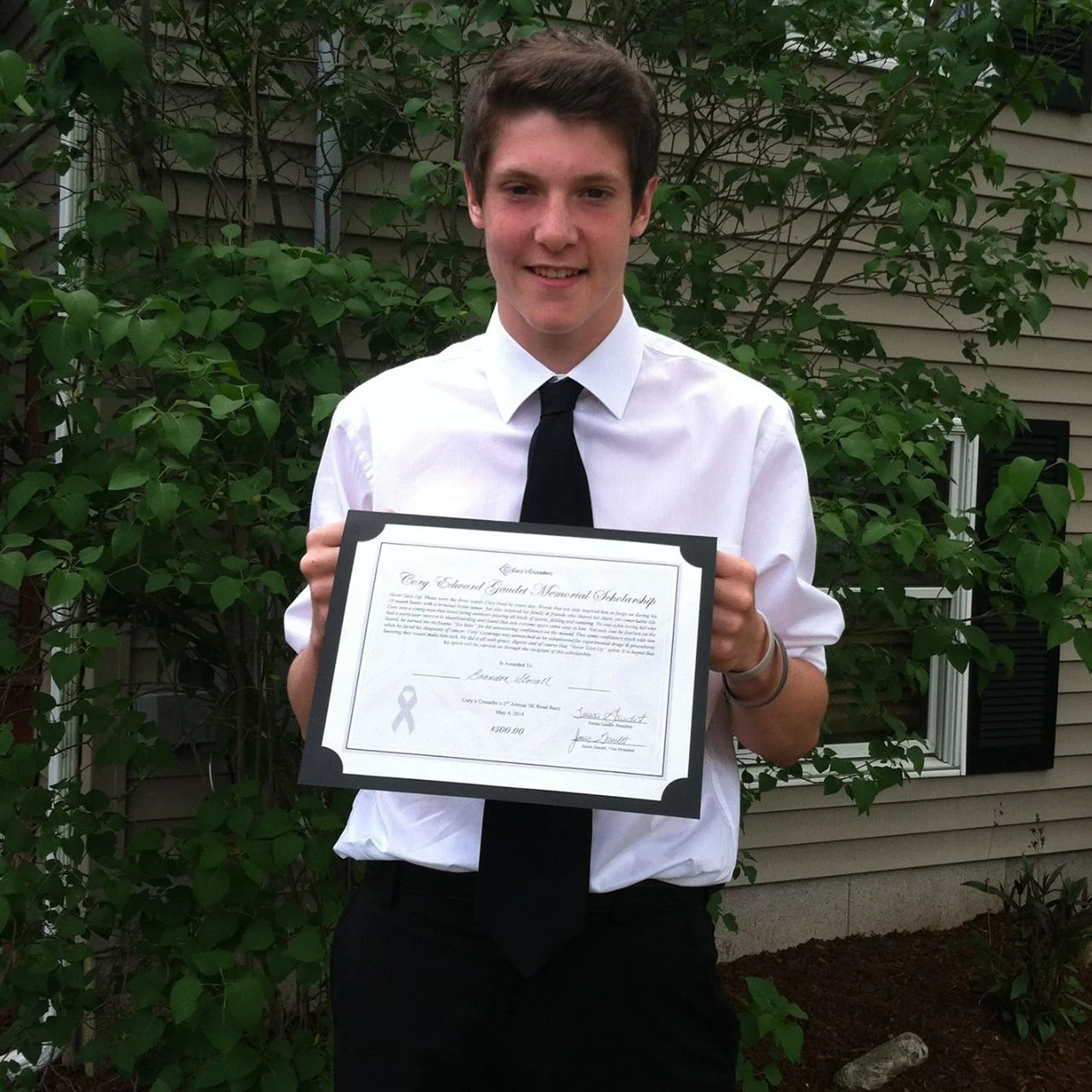 Brandon Stovall our 5K boy recipient
