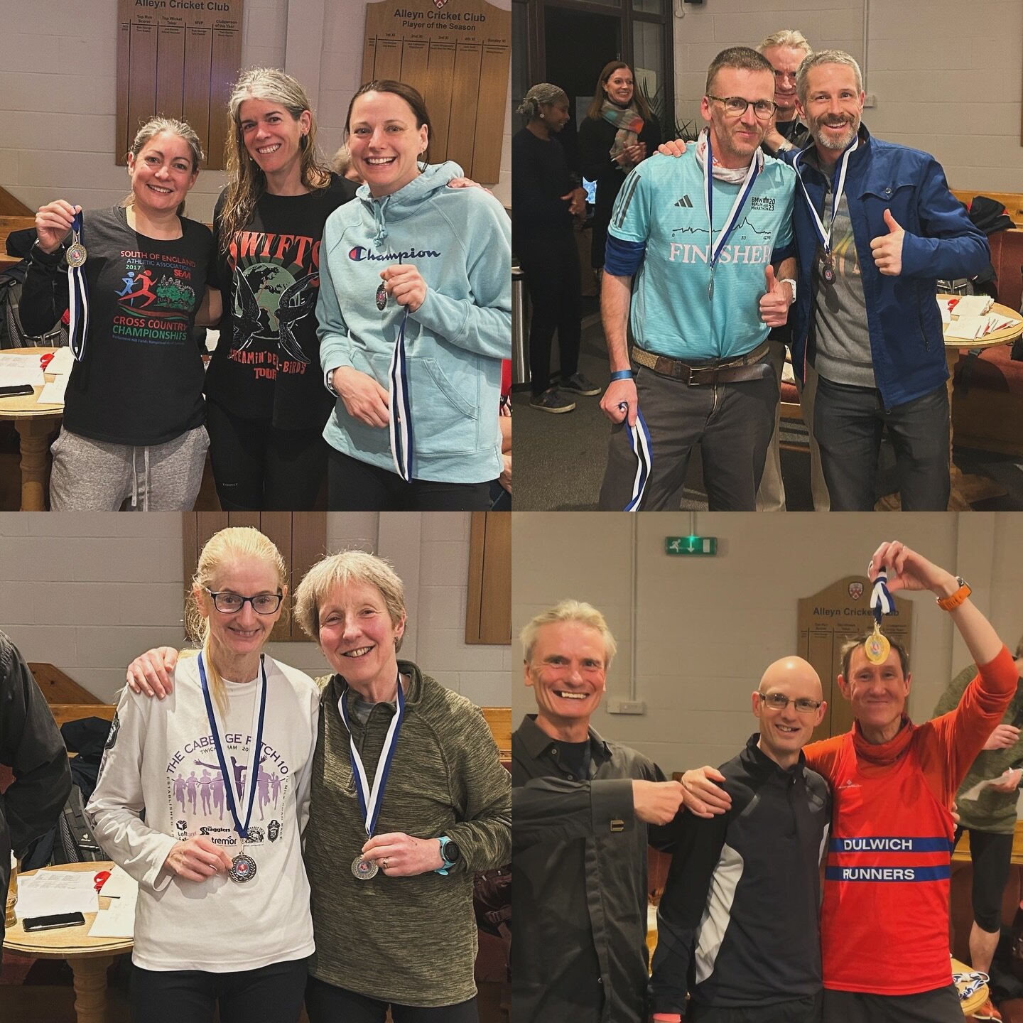 Great to hand out team medals at our club night from a successful #paddockwoodhalfmarathon to our FV35, FV45, MV40 and MV50 teams 🥇🥈🥉