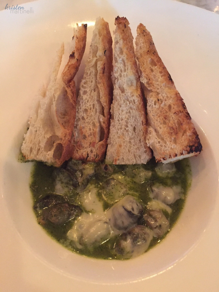 Garlic & parsley butter, splash of cognac, melted gruyere