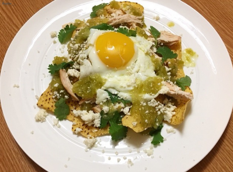 Chilaquiles Verdes with Chicken and Sunny-Side Egg