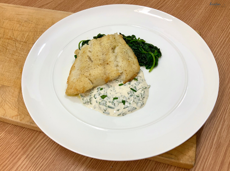 EatingWell's Pan-Fried Cod with Herb Sauce