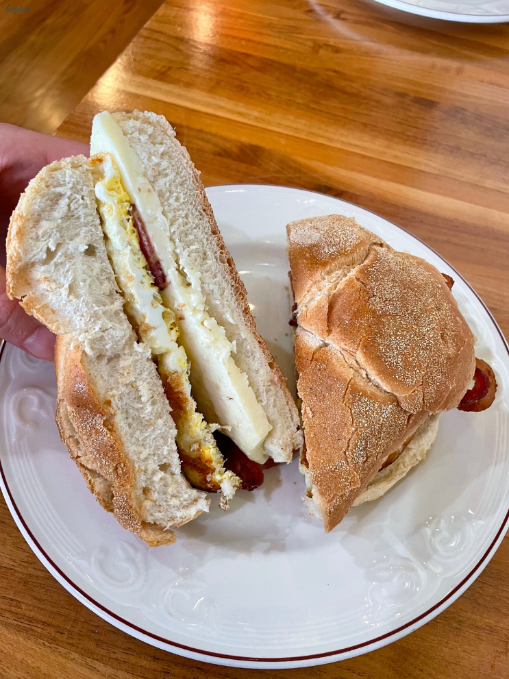 Pergaminos Bakery & Café Colombian Bakery Bacon, Egg, and Cheese Breakfast Sandwich_Boonton, NJ_K.Martinelli Blog_Kristen Martinelli.png