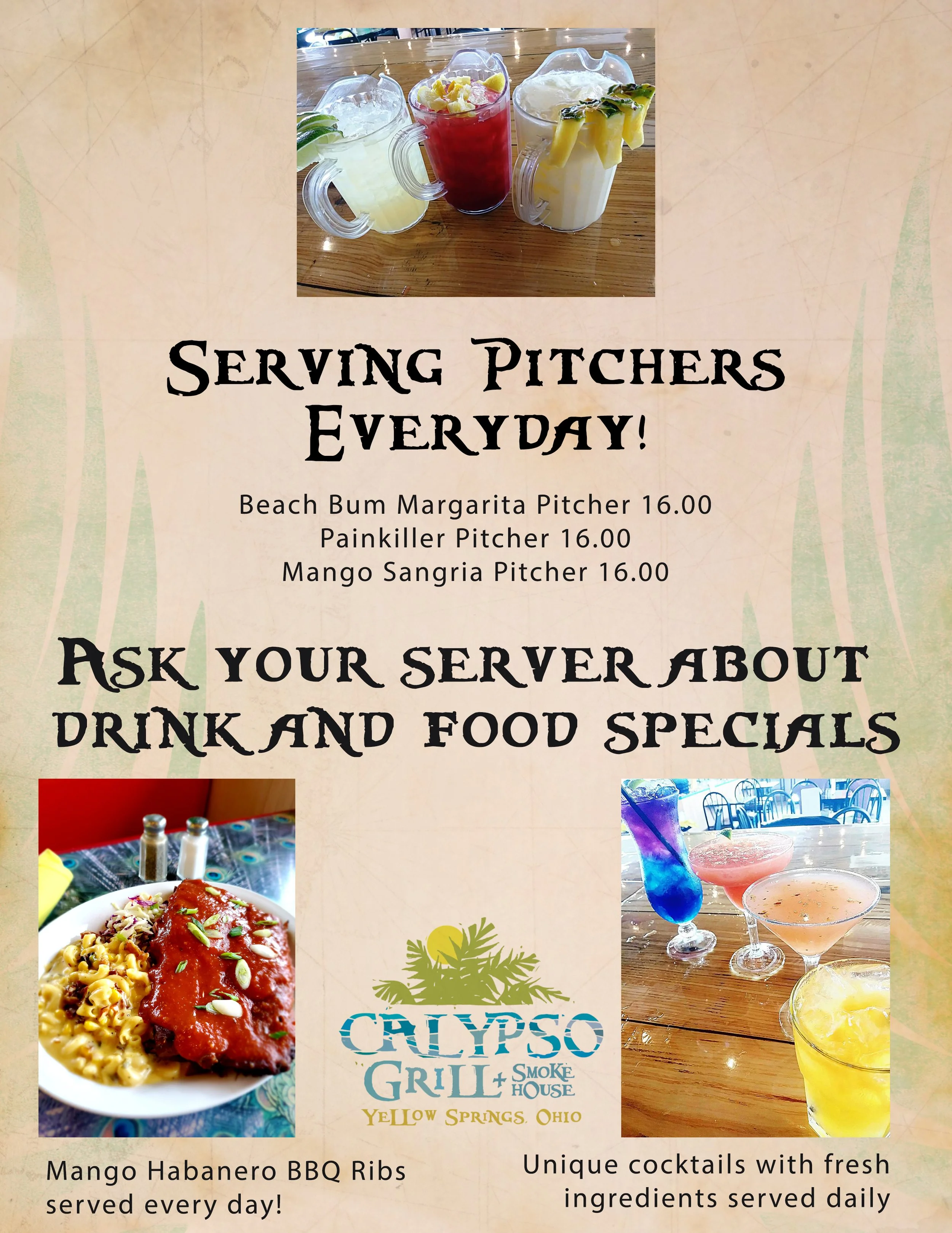 Libations — Calypso Grill and Smokehouse