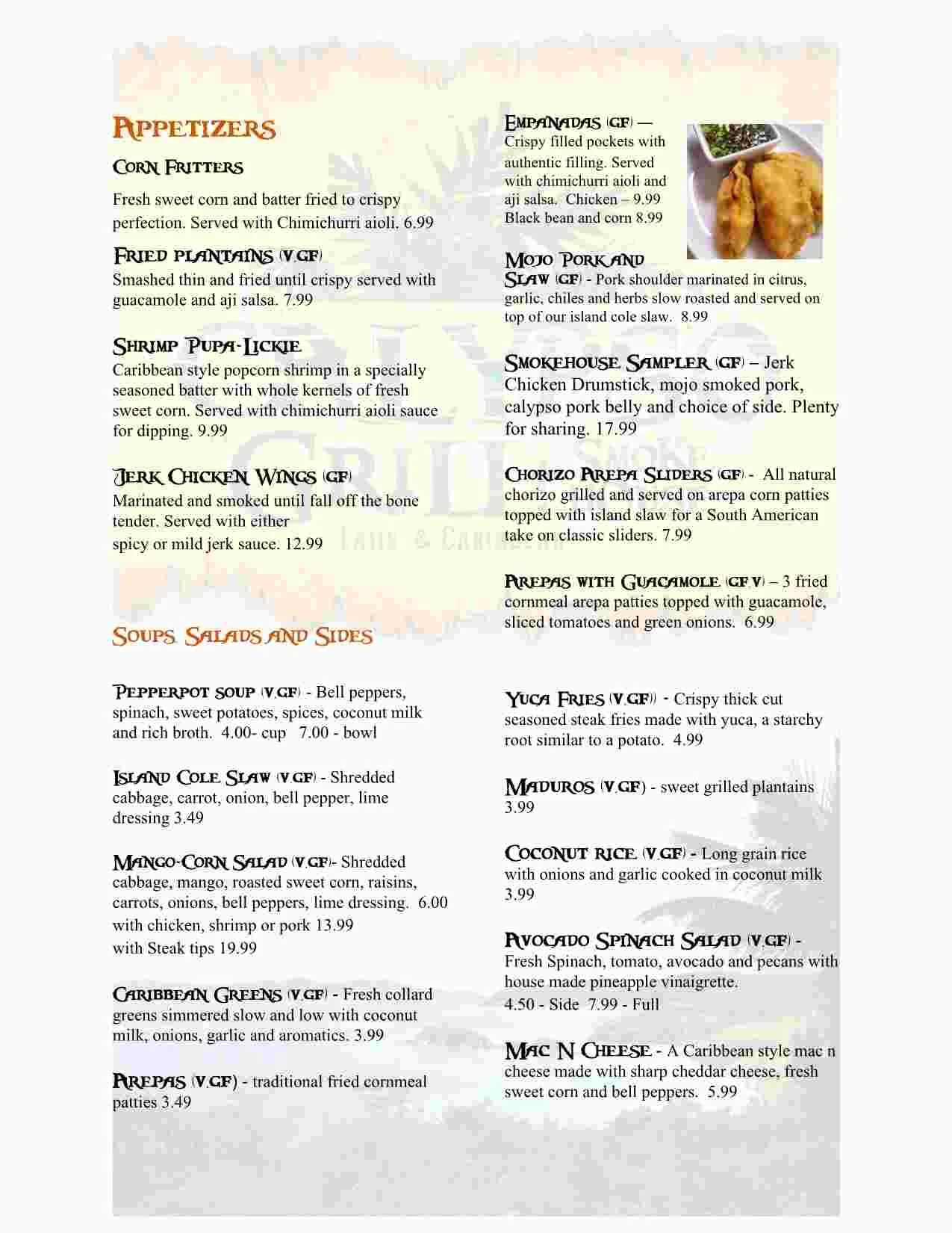 New Menu — Calypso Grill and Smokehouse