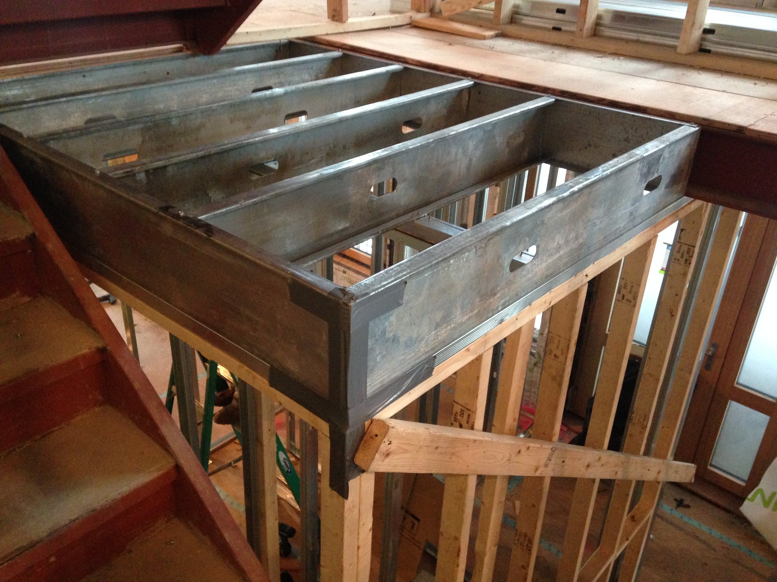 Bulkhead floor framing: Passive House Brownstone