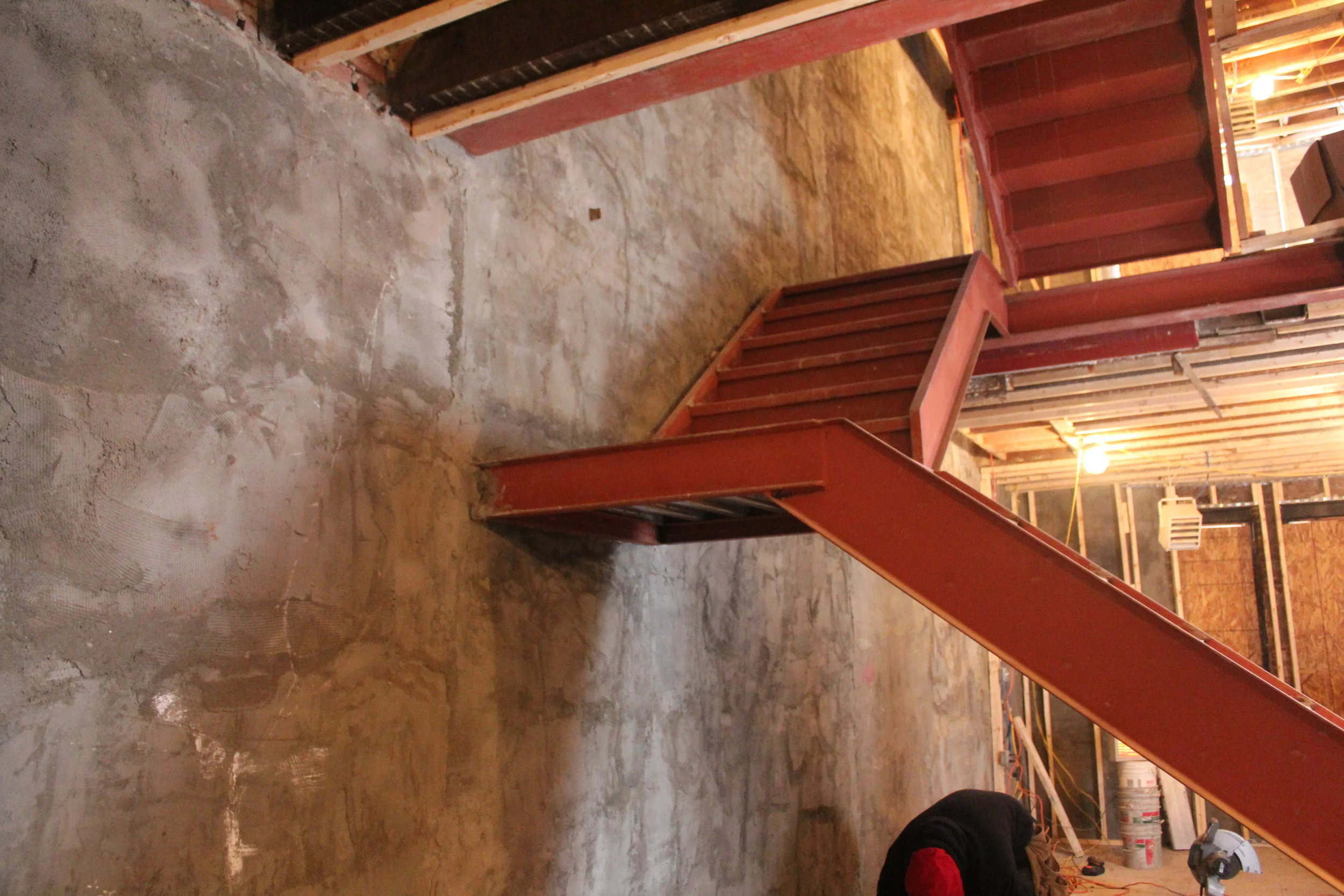  Steel stair framing: Passive House Brownstone 