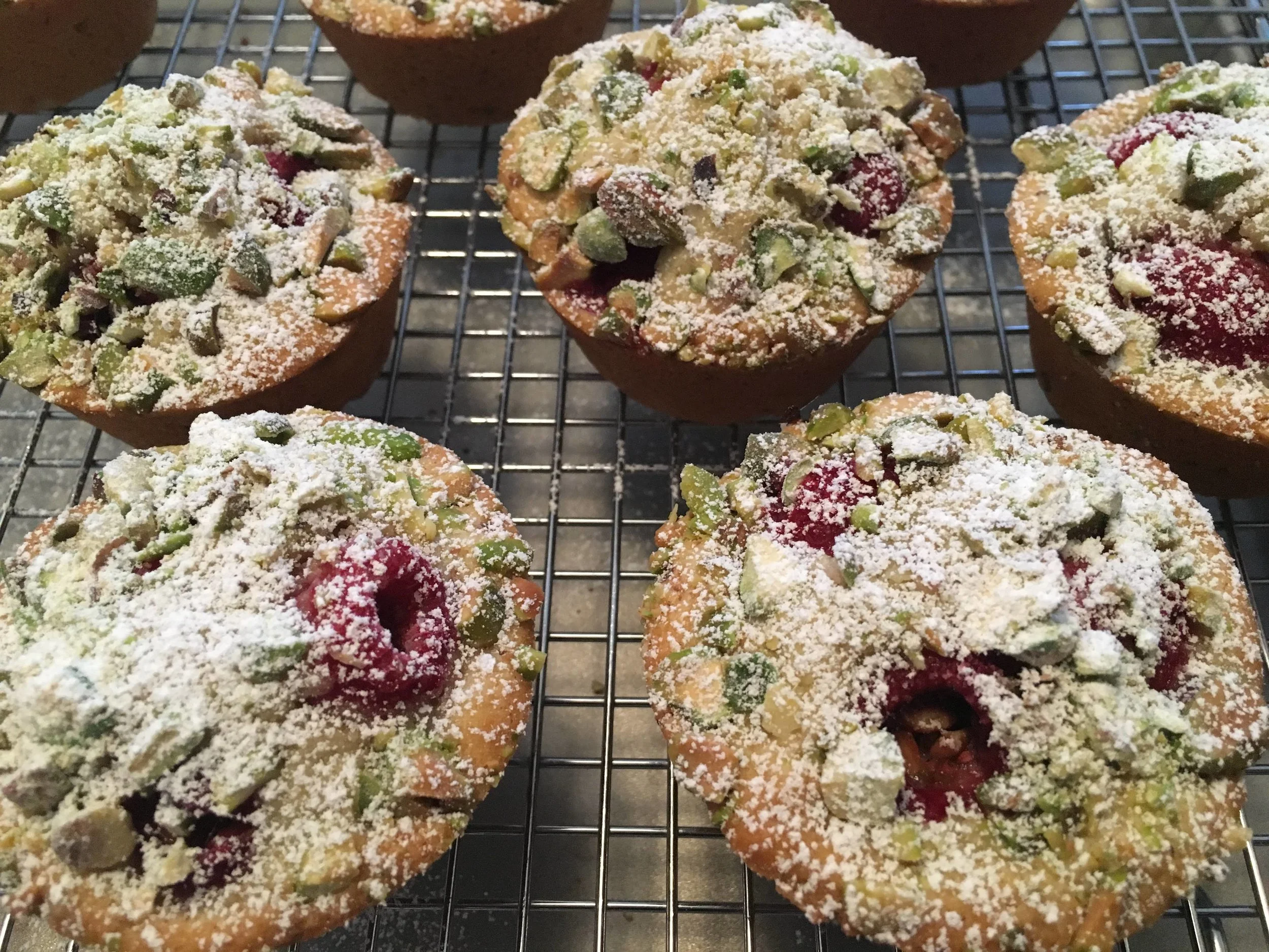 Raspberry / Almond / Pistachio Friands — BORED & HUNGRY