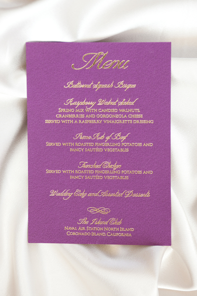 Purple and Gold Foil Stamped