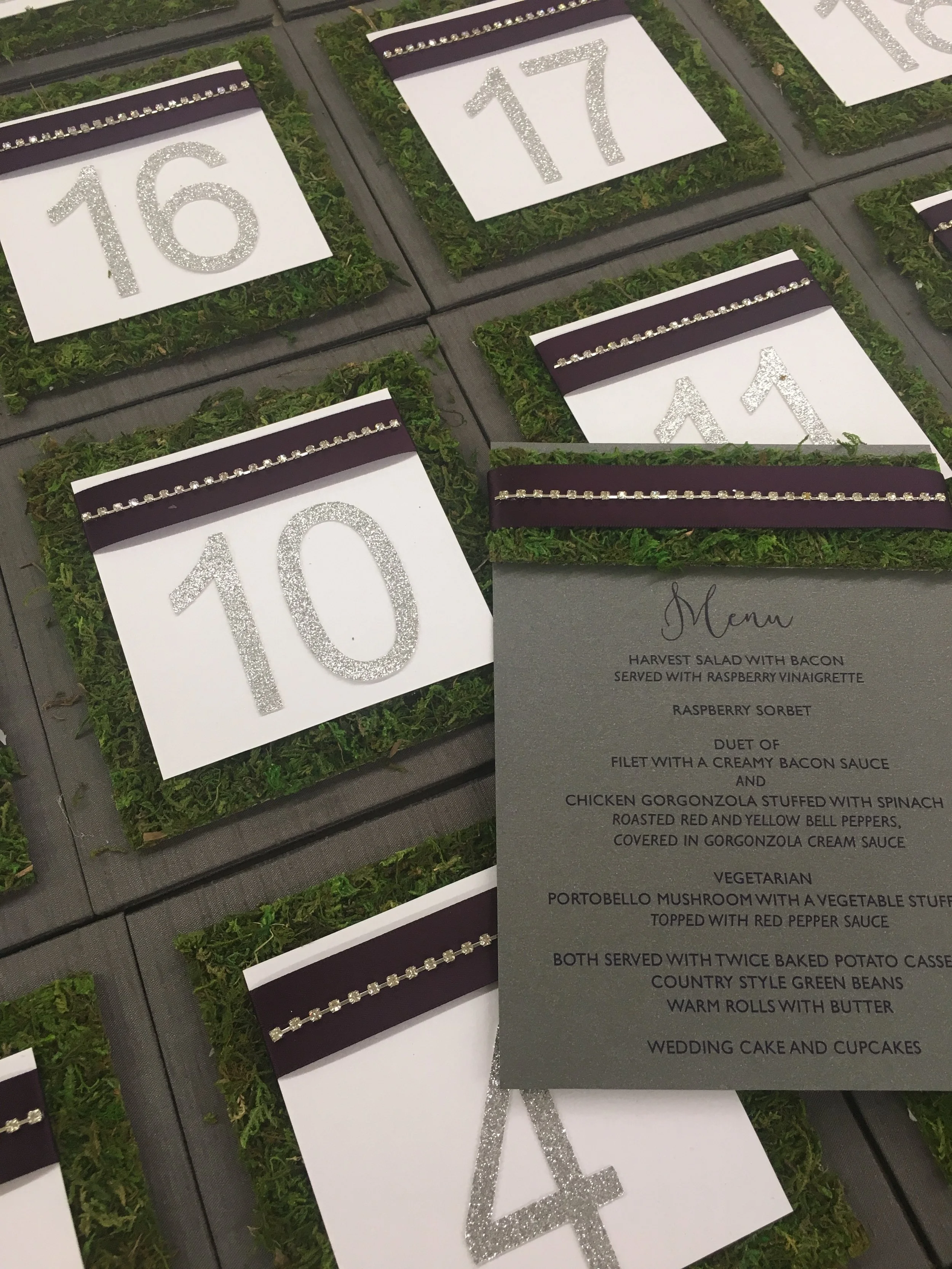 Moss Menu and Table Numbers 