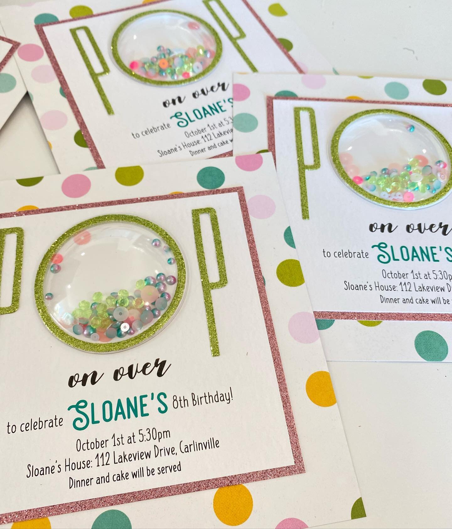 Love making birthday party invitations that challenge our creativity! #allabouttheprocess #weloveachallenge #shakeit