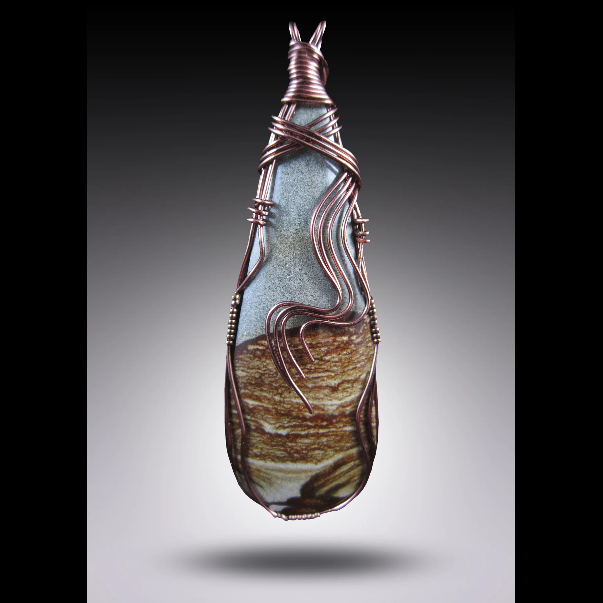 Wire wrap stone pendant