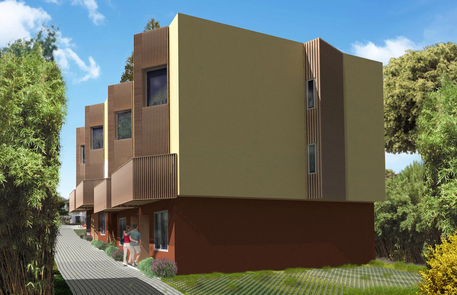 Rendering of Coolidge Development, Oakland, CA, by Smith & Archi