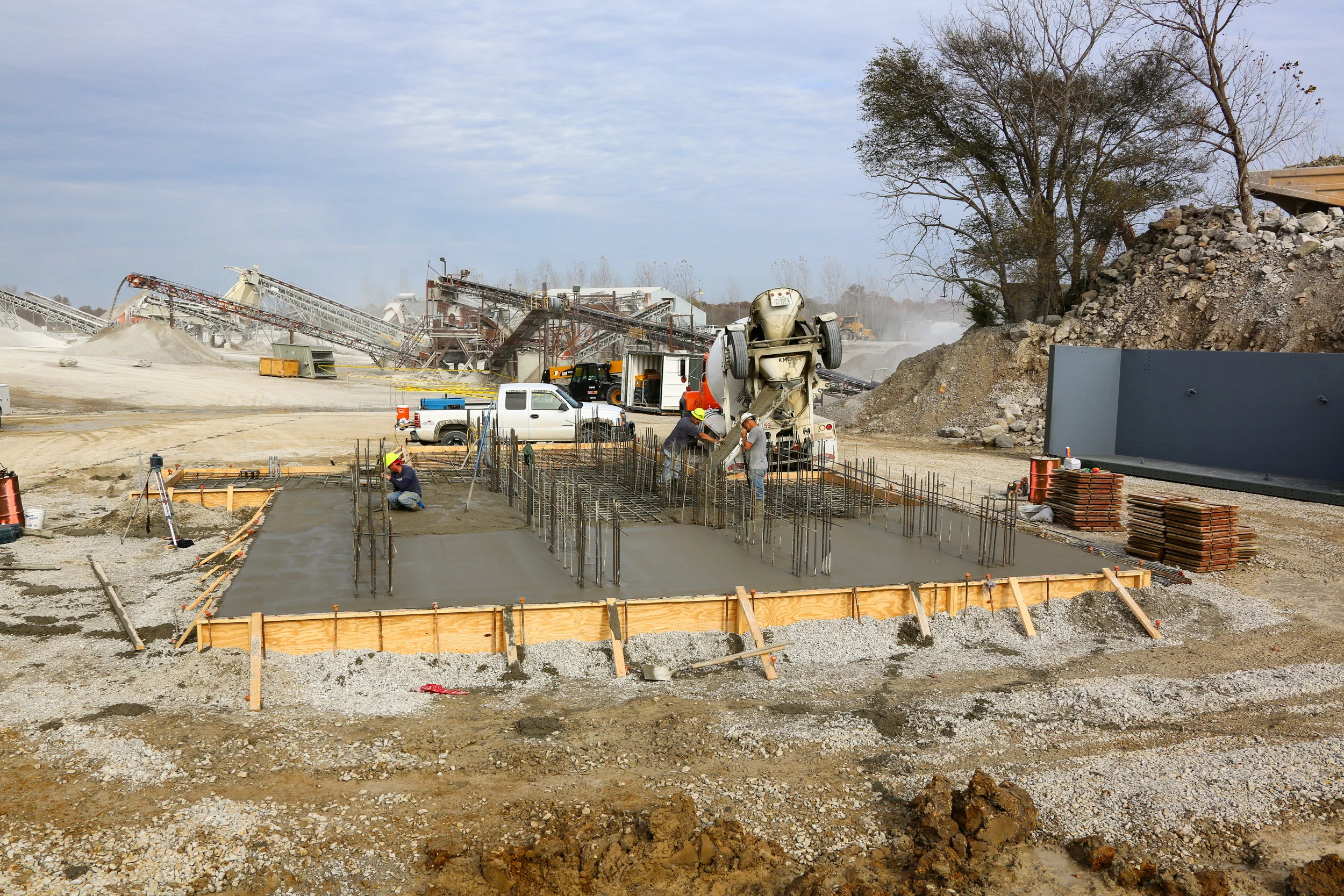 Pouring the Foundation for the Rock Box and Tower - November 5, 2013
