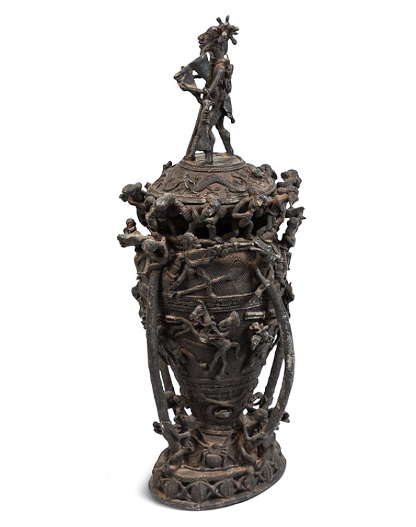 West African One of a Kind Iron Urn 